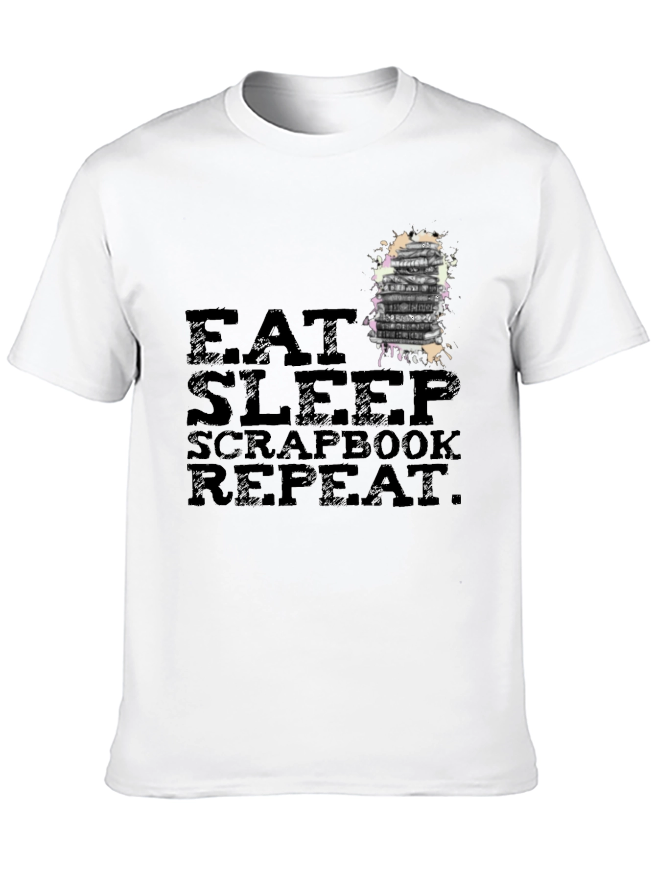 Eat Sleep Scrapbook Repeat Black T-Shirt
