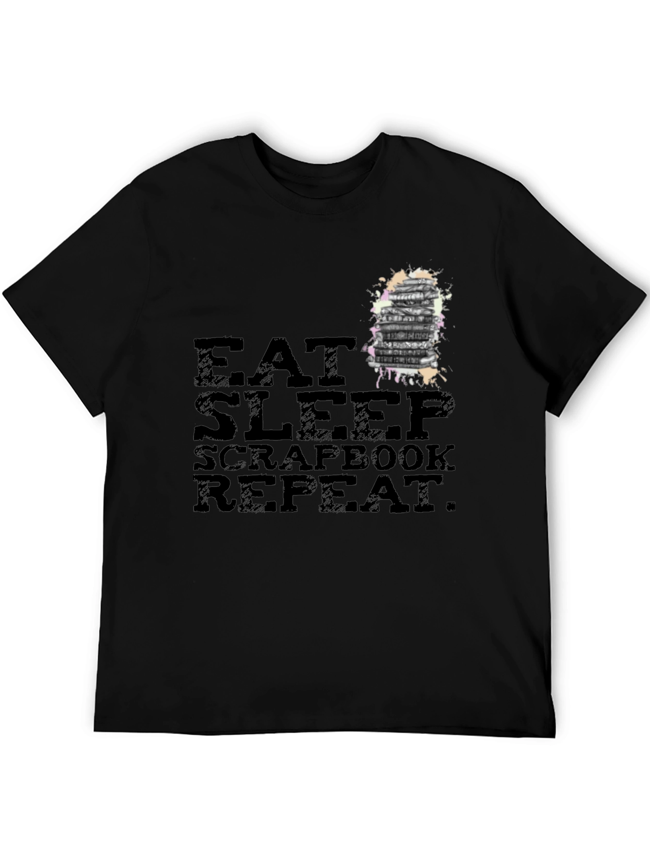 Eat Sleep Scrapbook Repeat Black T-Shirt