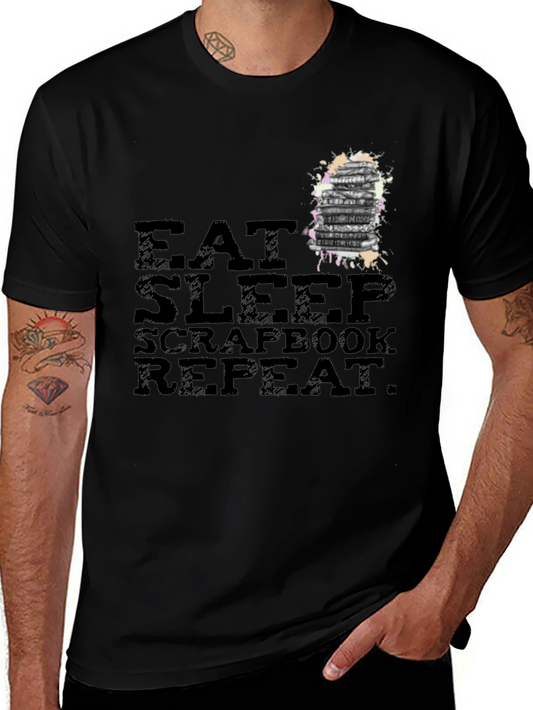 Eat Sleep Scrapbook Repeat Black T-Shirt