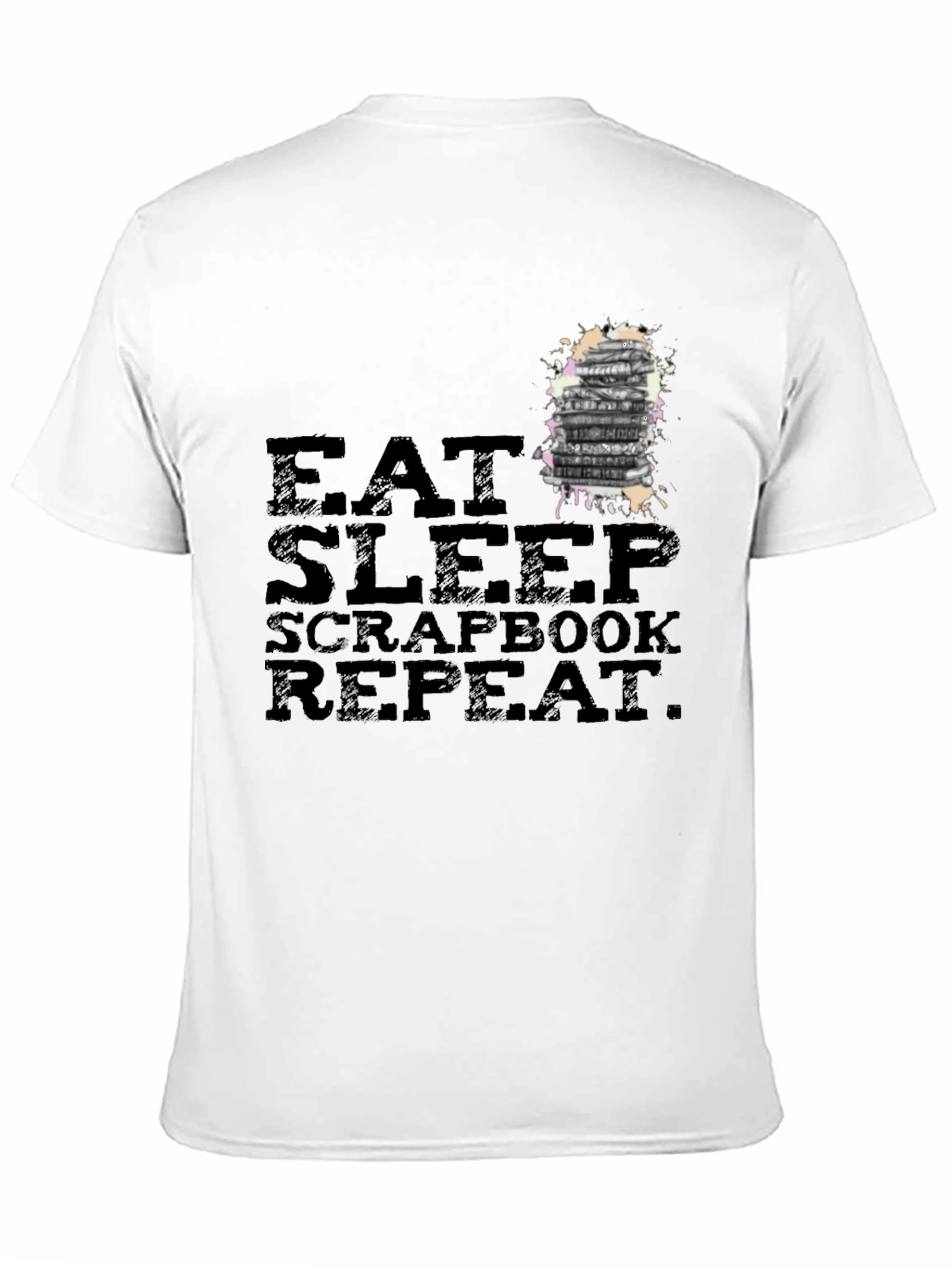 Eat Sleep Scrapbook Repeat Black T-Shirt