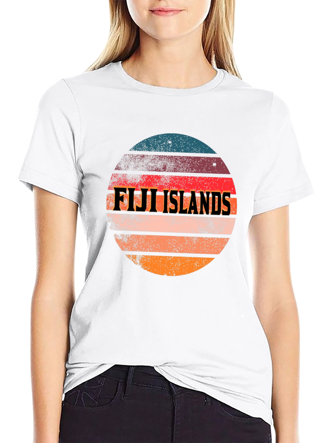 Fiji Islands Retro Graphic Tee - Black