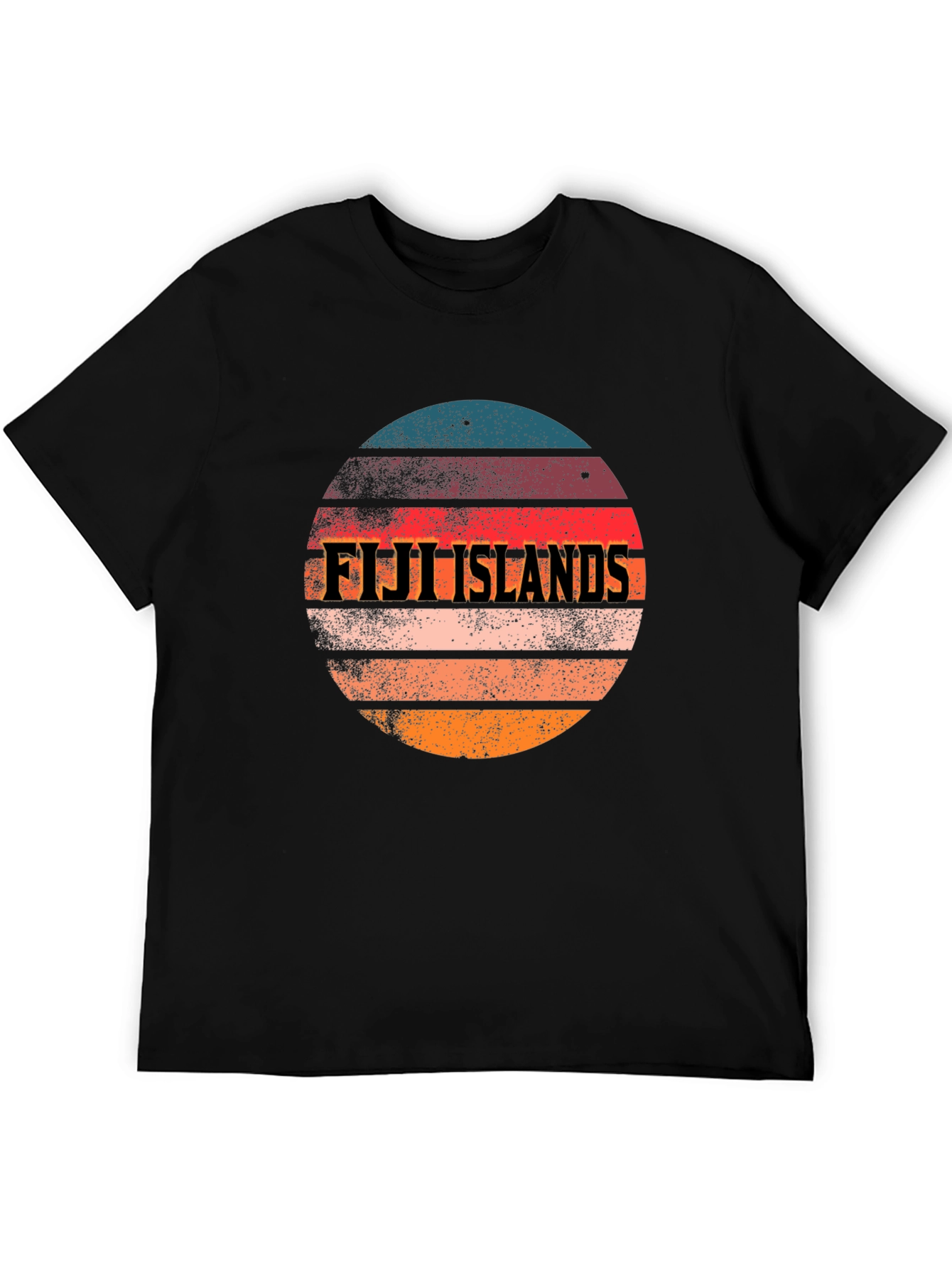 Fiji Islands Retro Graphic Tee - Black
