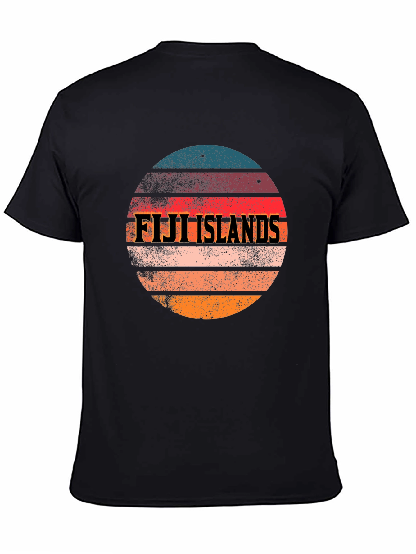Fiji Islands Retro Graphic Tee - Black