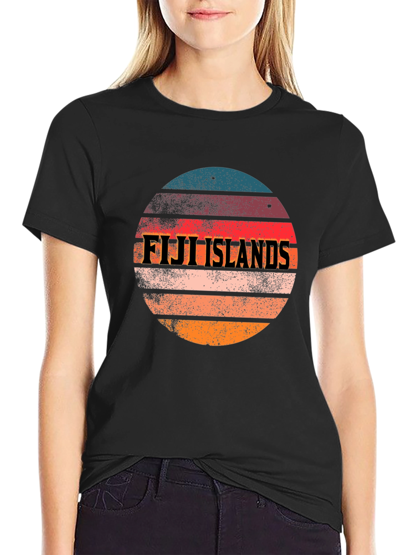 Fiji Islands Retro Graphic Tee - Black