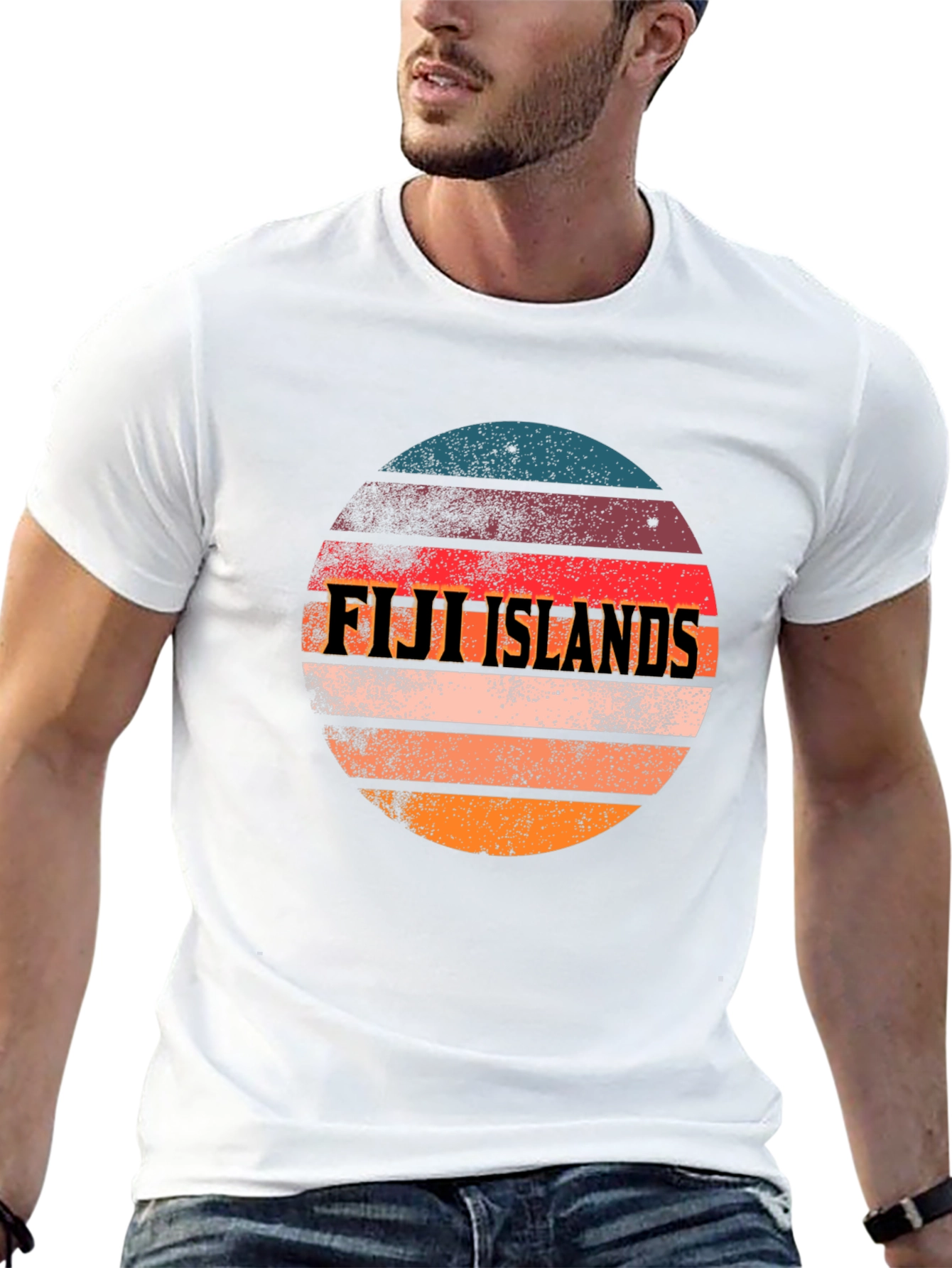 Fiji Islands Retro Graphic Tee - Black