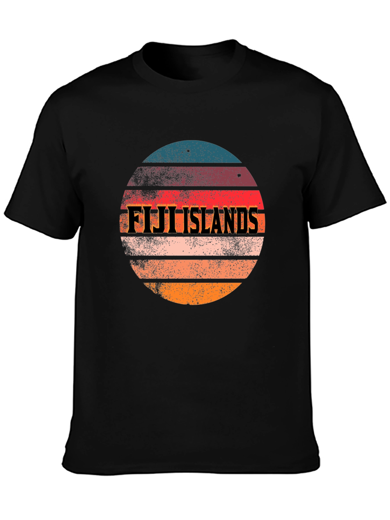 Fiji Islands Retro Graphic Tee - Black
