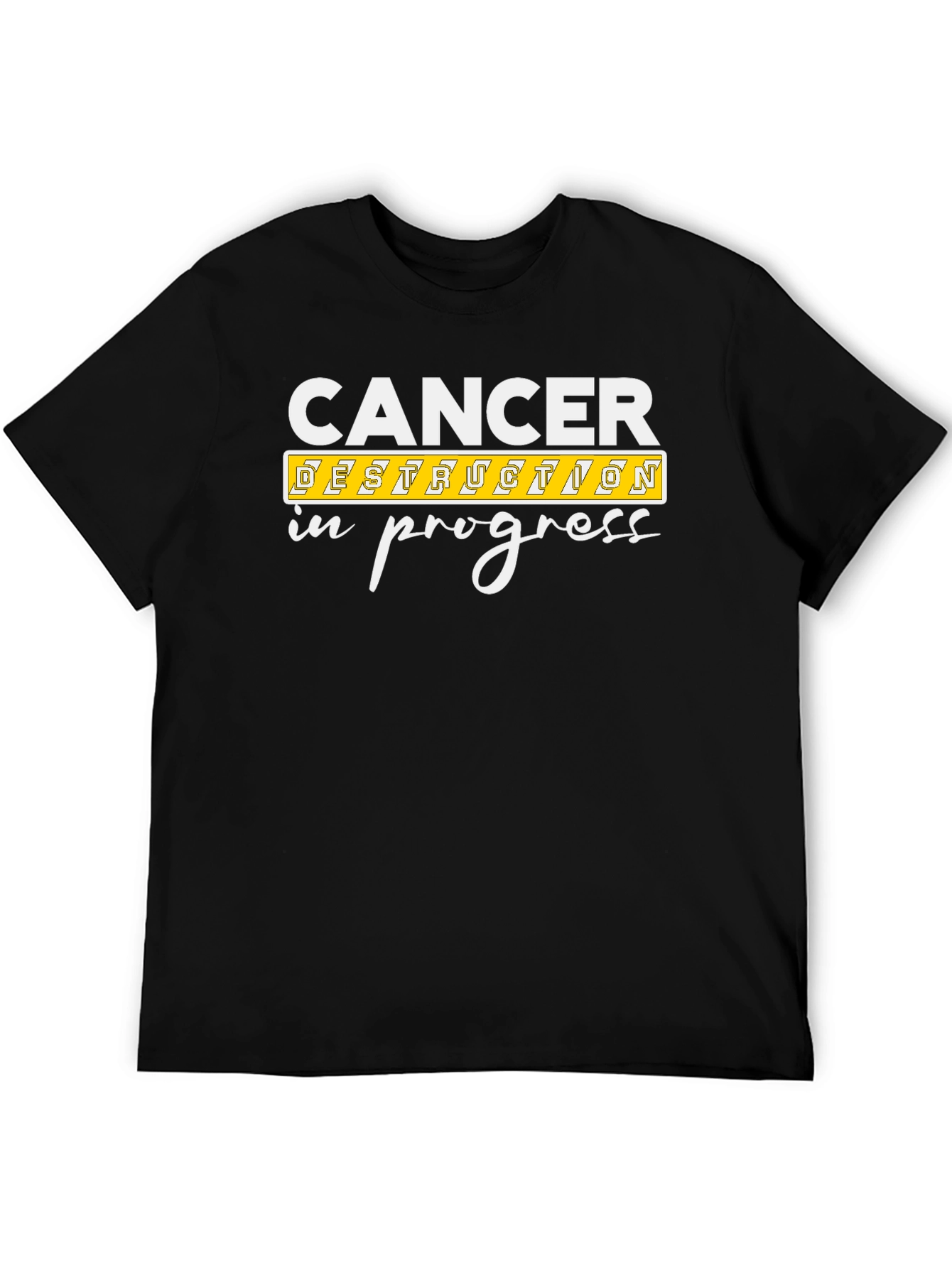 Cancer Destruction In Progress Black Graphic Tee