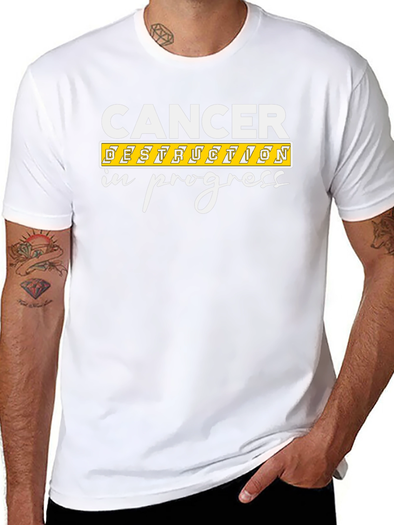 Cancer Destruction In Progress Black Graphic Tee