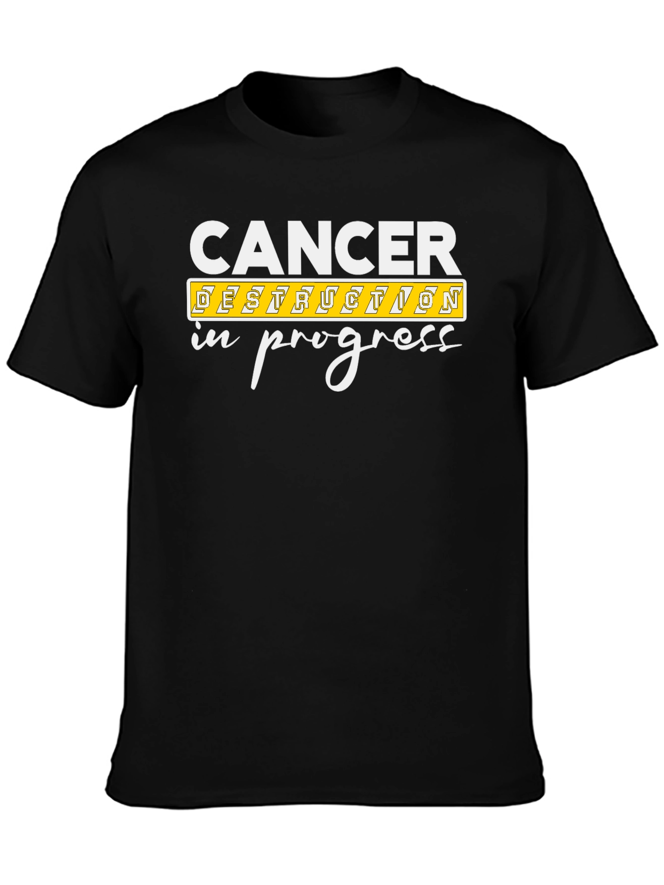 Cancer Destruction In Progress Black Graphic Tee