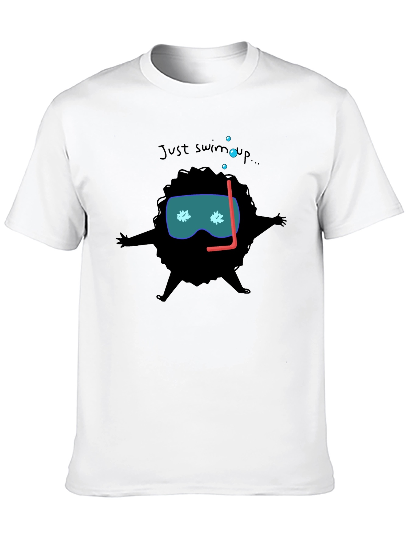 Funny Diver Cartoon Black T-Shirt