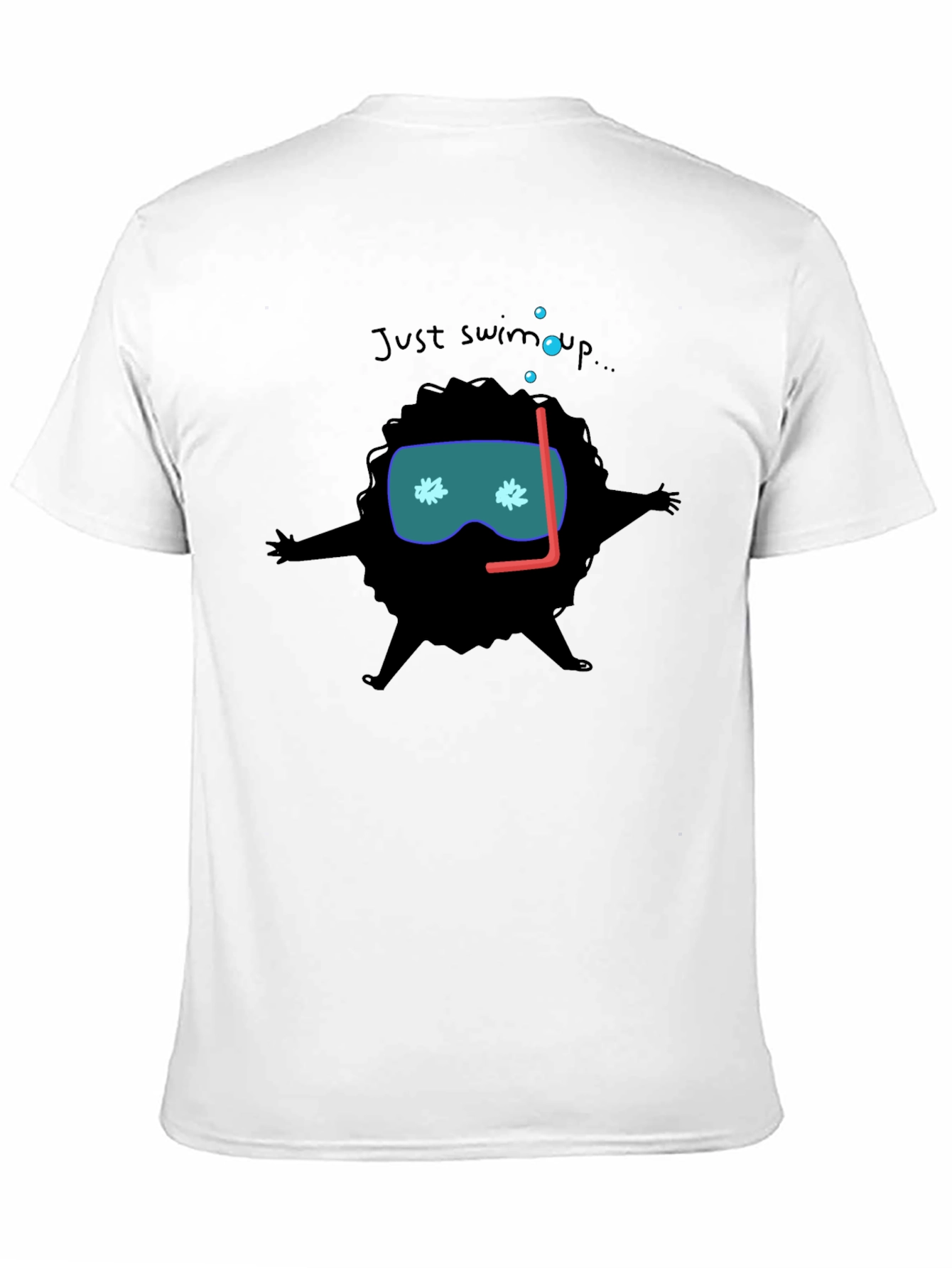 Funny Diver Cartoon Black T-Shirt