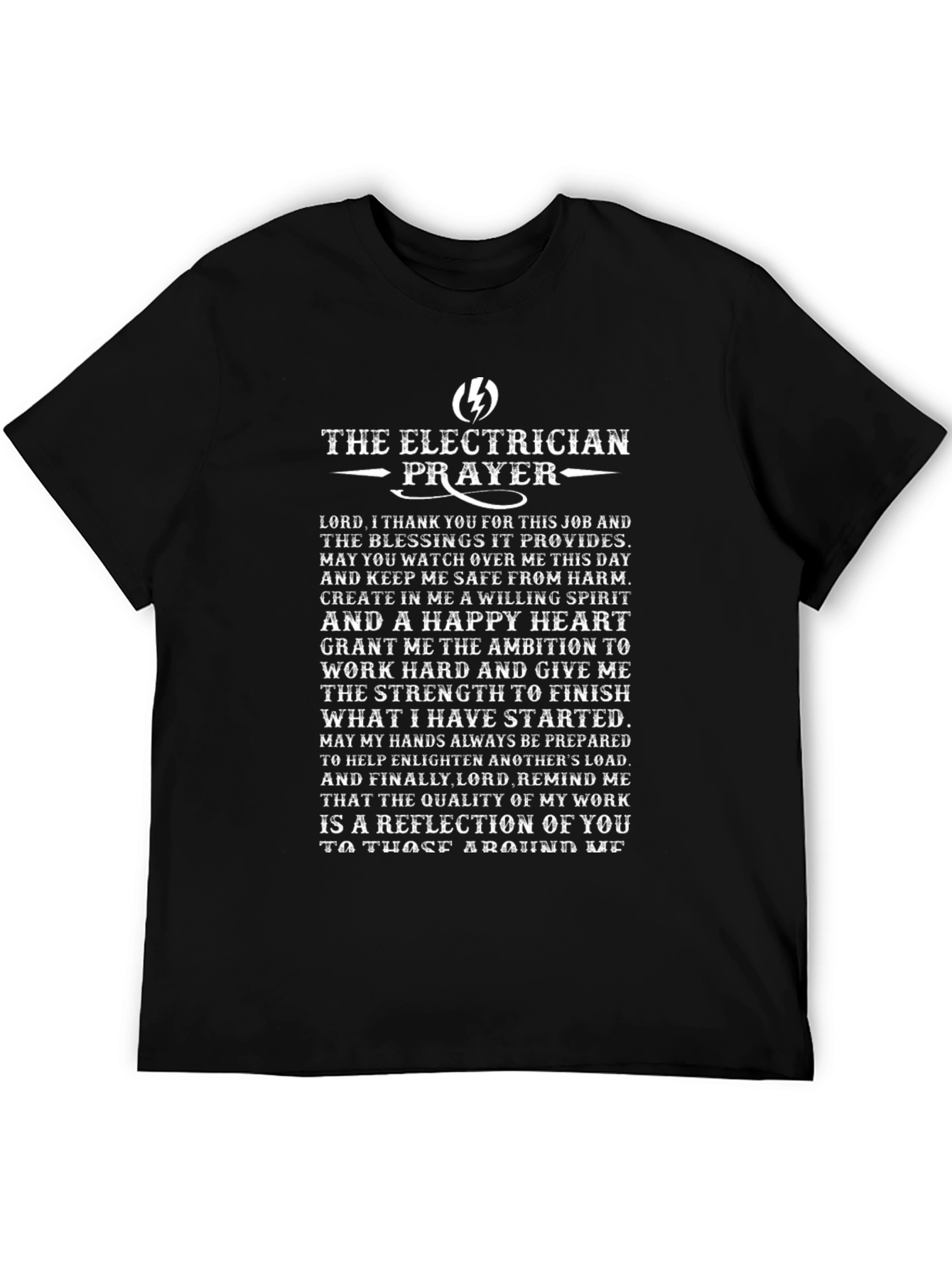 Electrician Prayer T-Shirt - Black