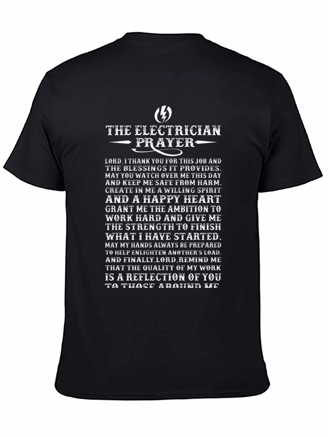 Electrician Prayer T-Shirt - Black