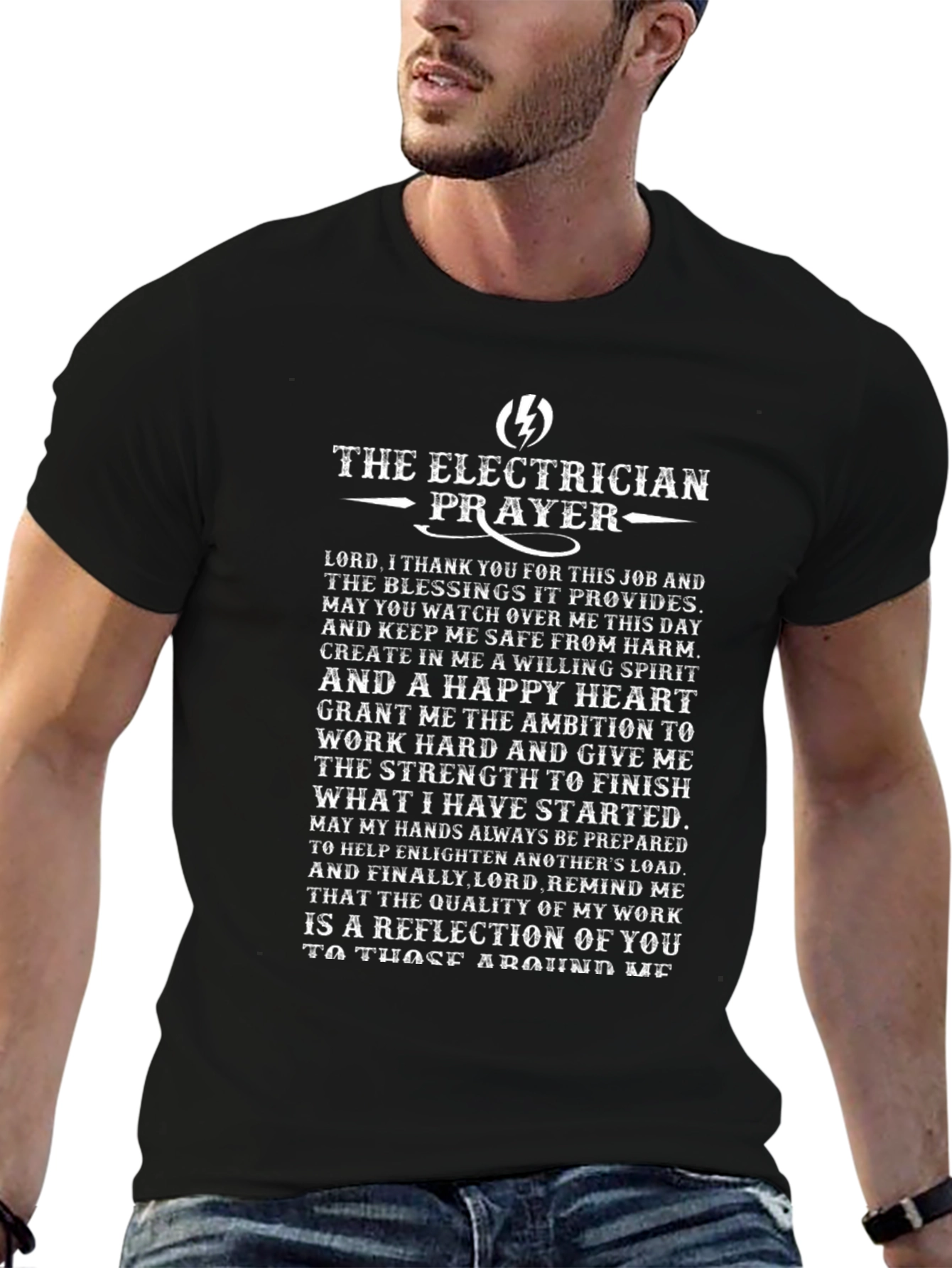Electrician Prayer T-Shirt - Black