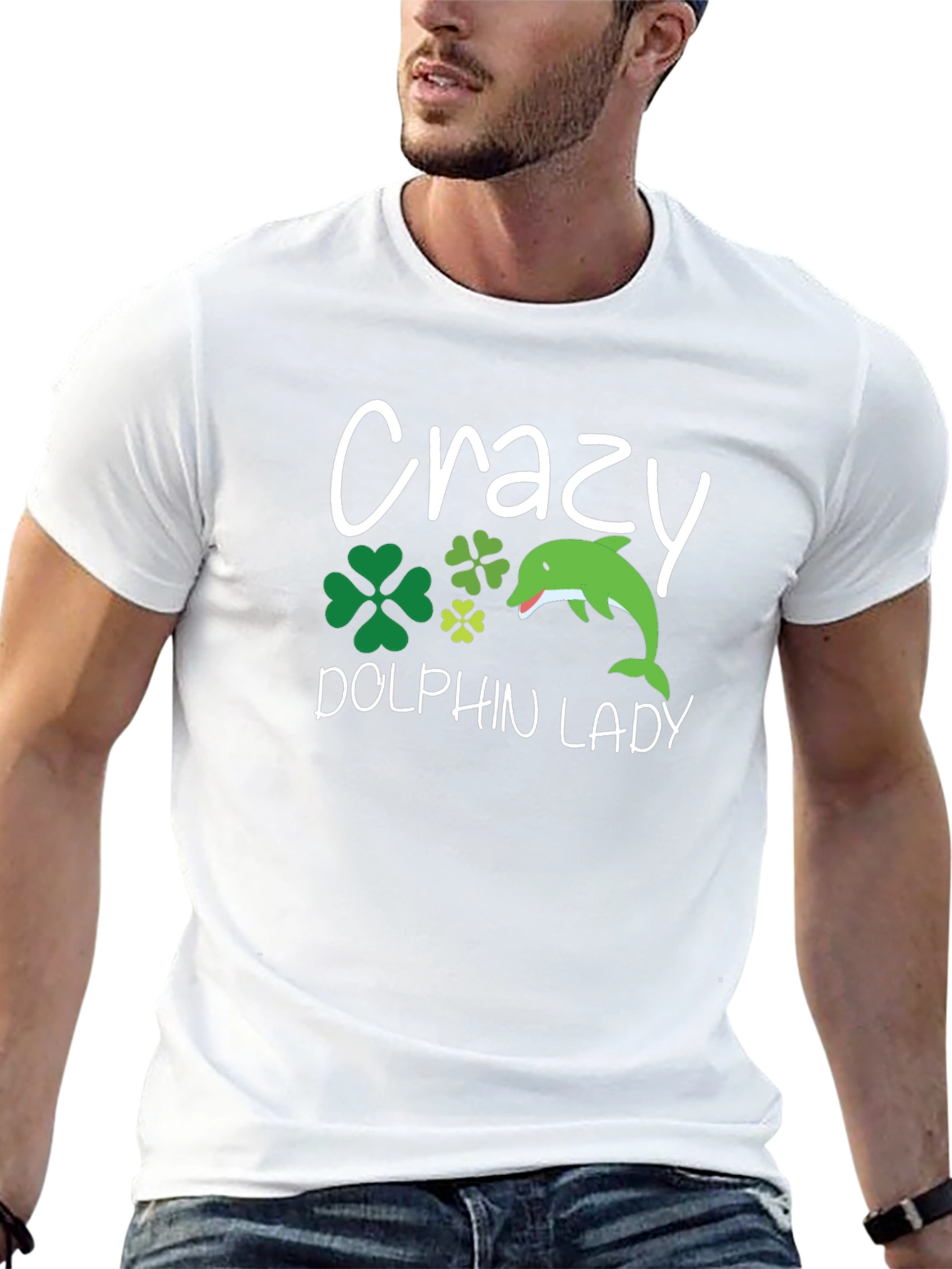 Crazy Dolphin Lady Graphic Tee