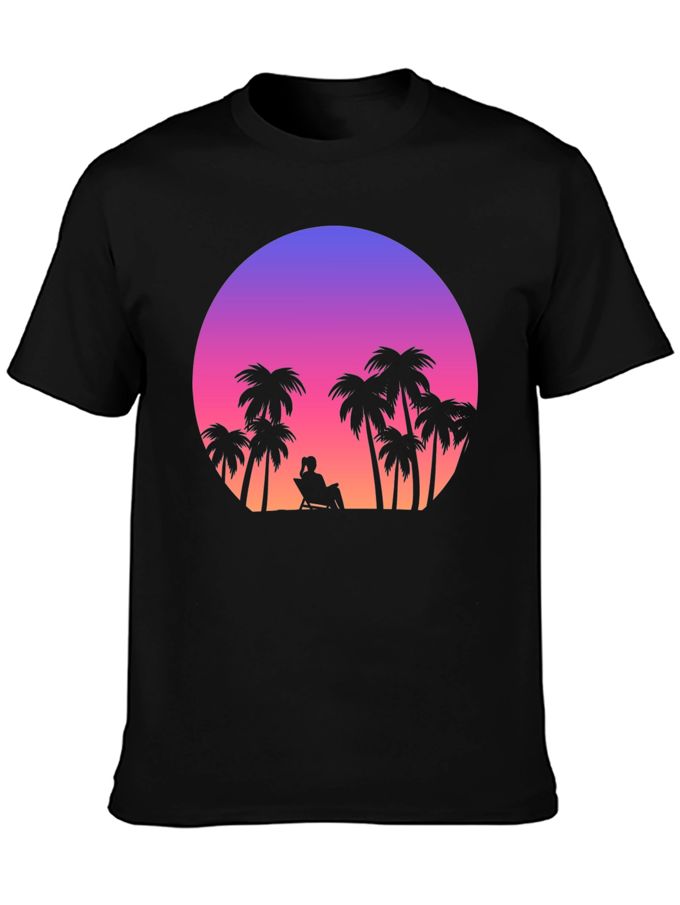 Sunset Palm Tee - Tropical Vibes