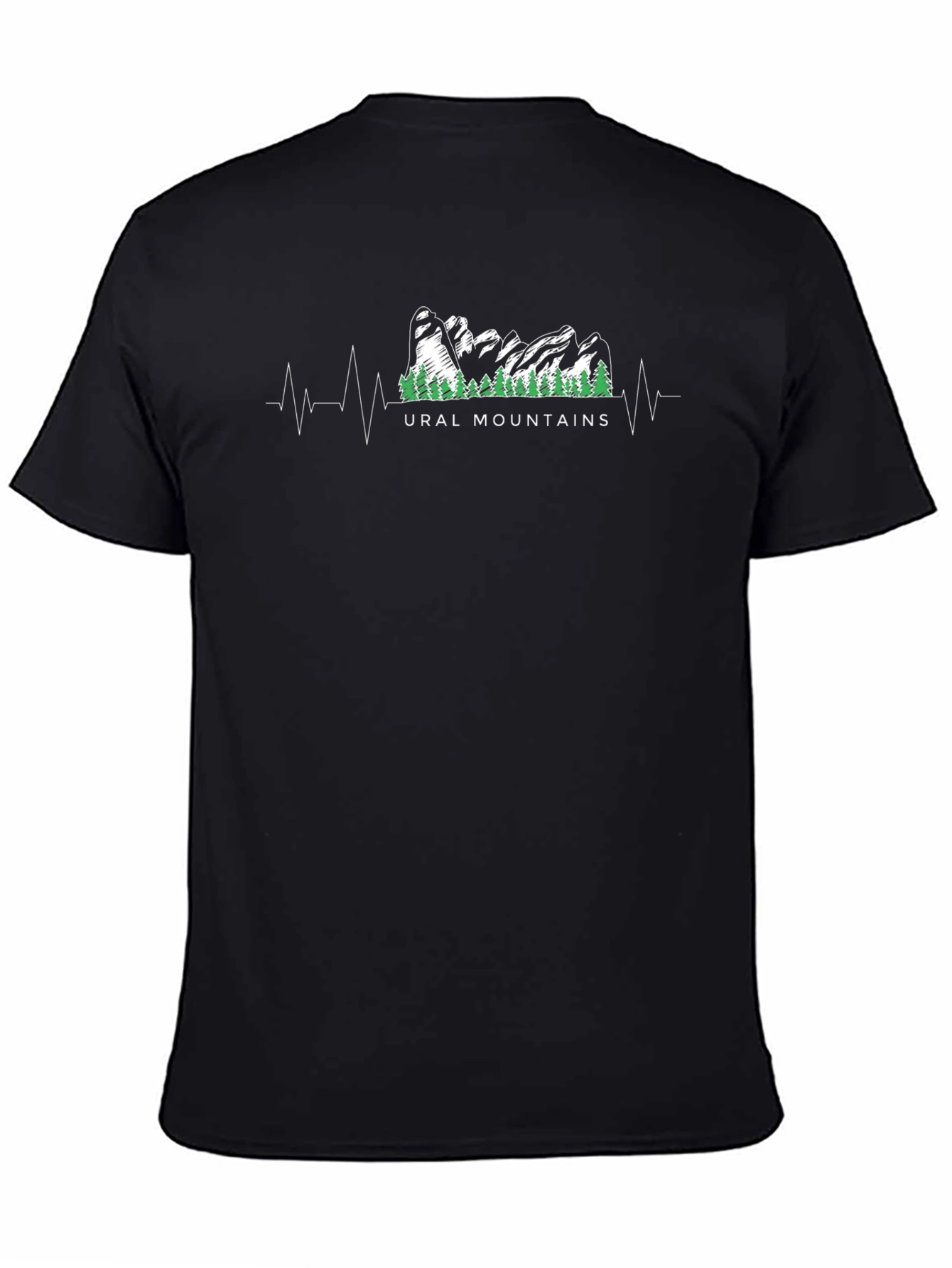 Ural Mountains Heartbeat T-Shirt - Black