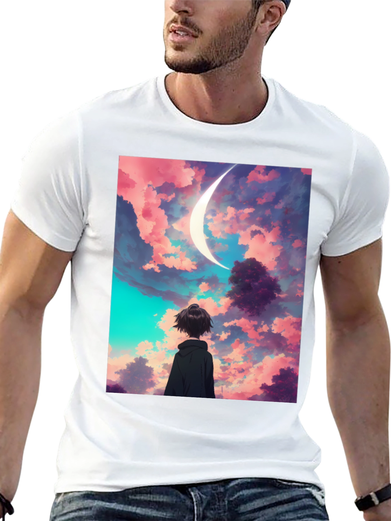 Anime Moonscape Graphic T-Shirt