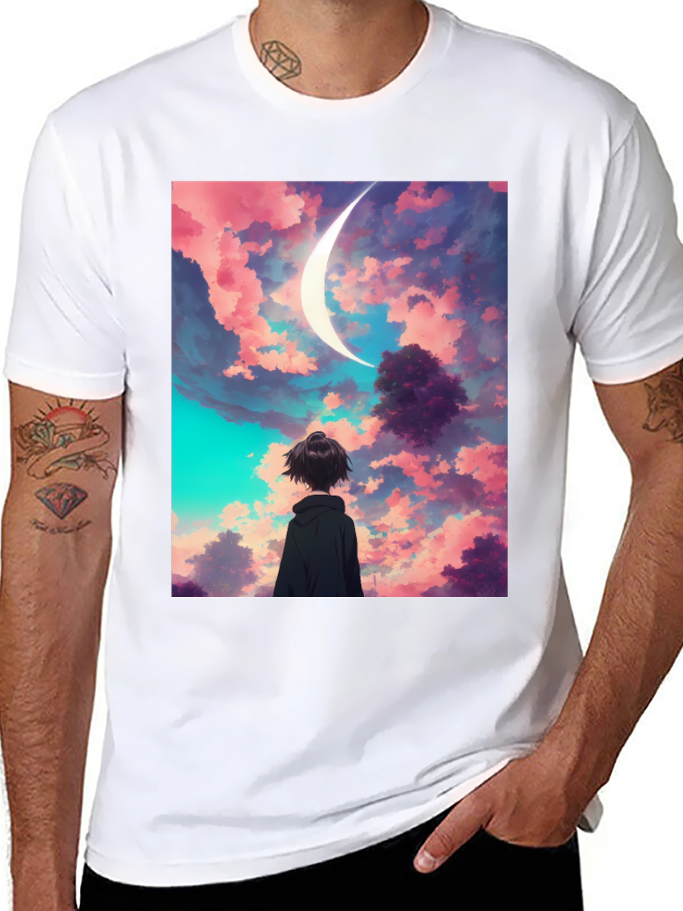 Anime Moonscape Graphic T-Shirt