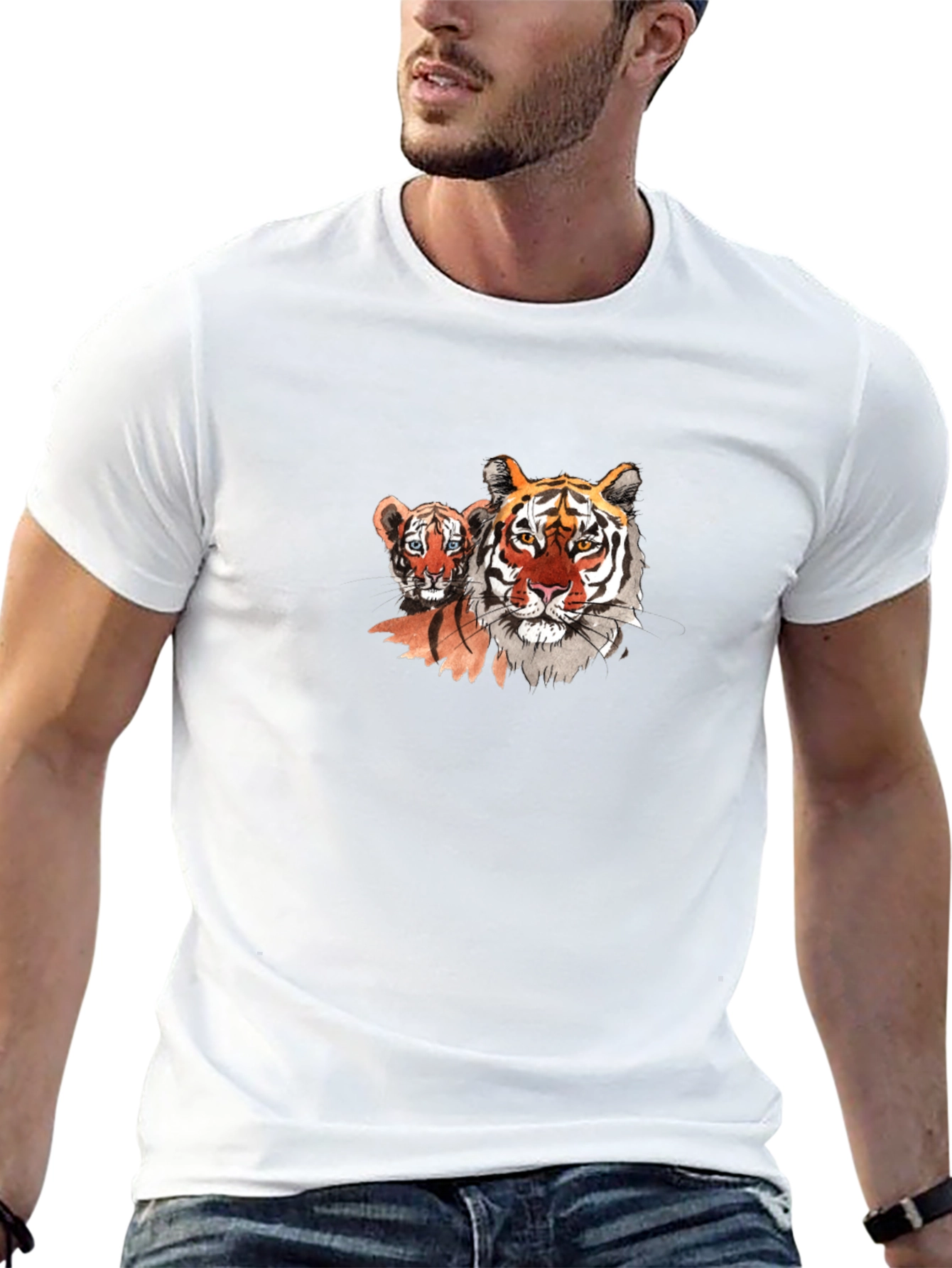 Tiger and Cub Graphic Tee - Black