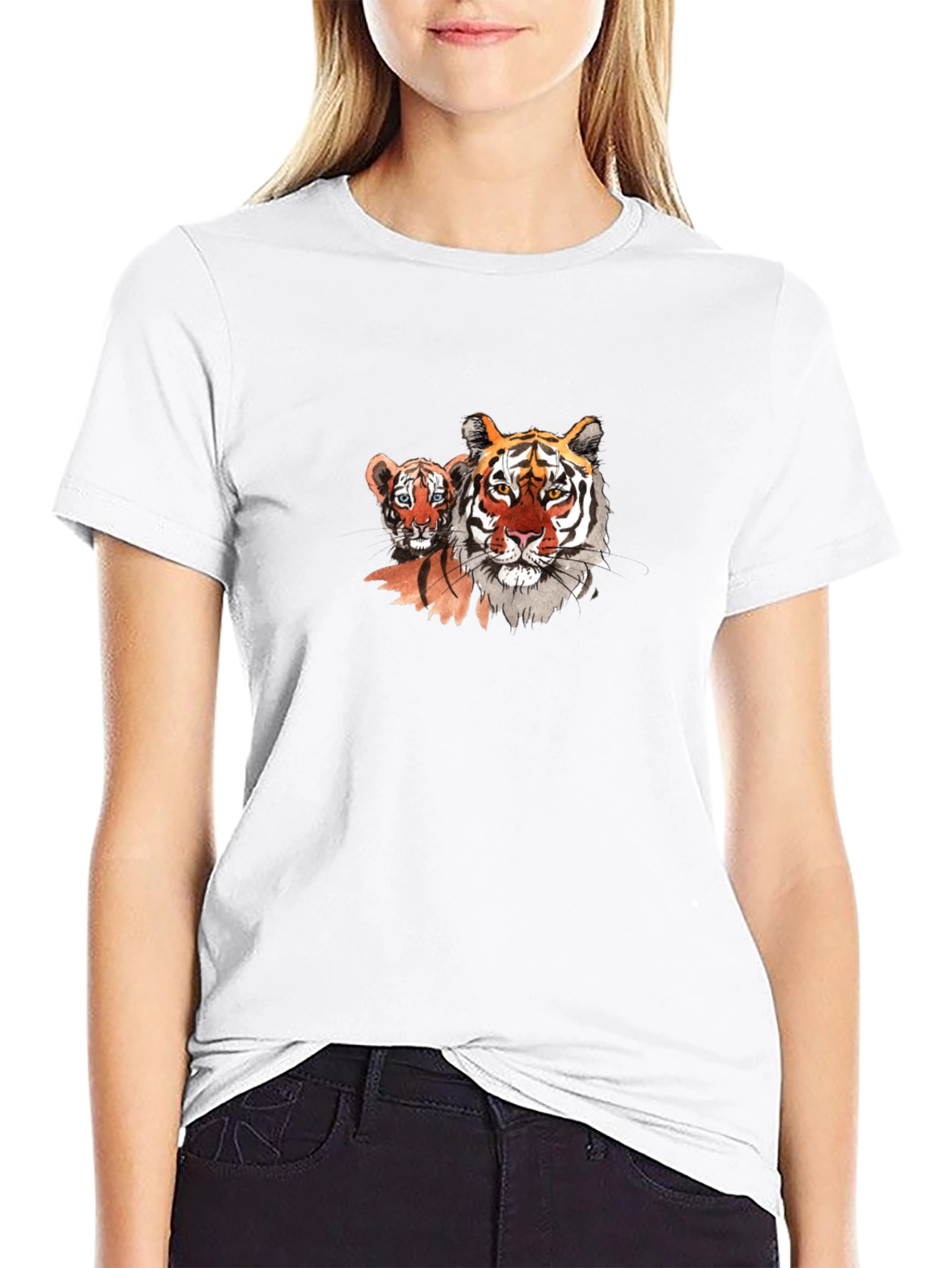 Tiger and Cub Graphic Tee - Black