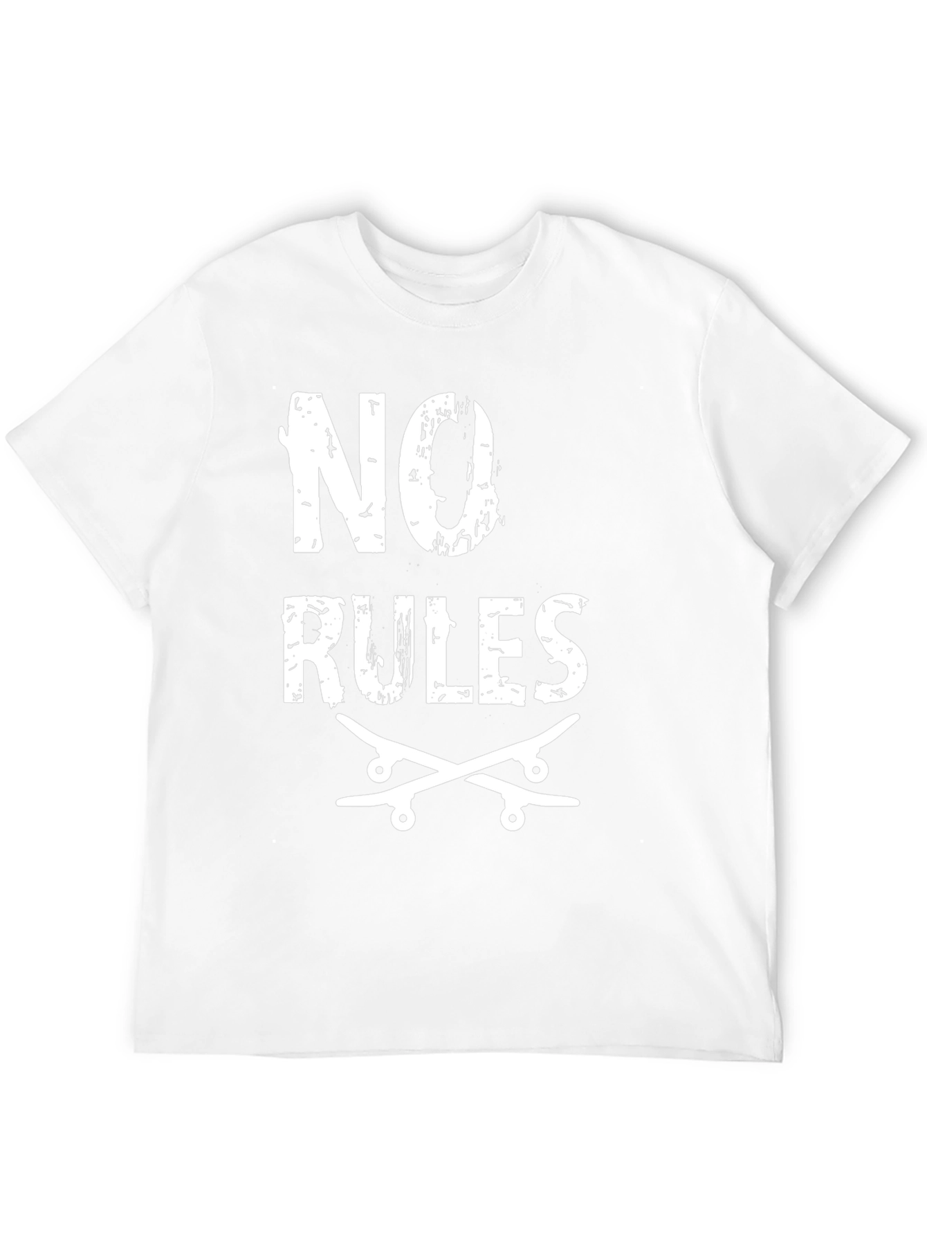 No Rules Skateboard Graphic Tee - Black Cotton
