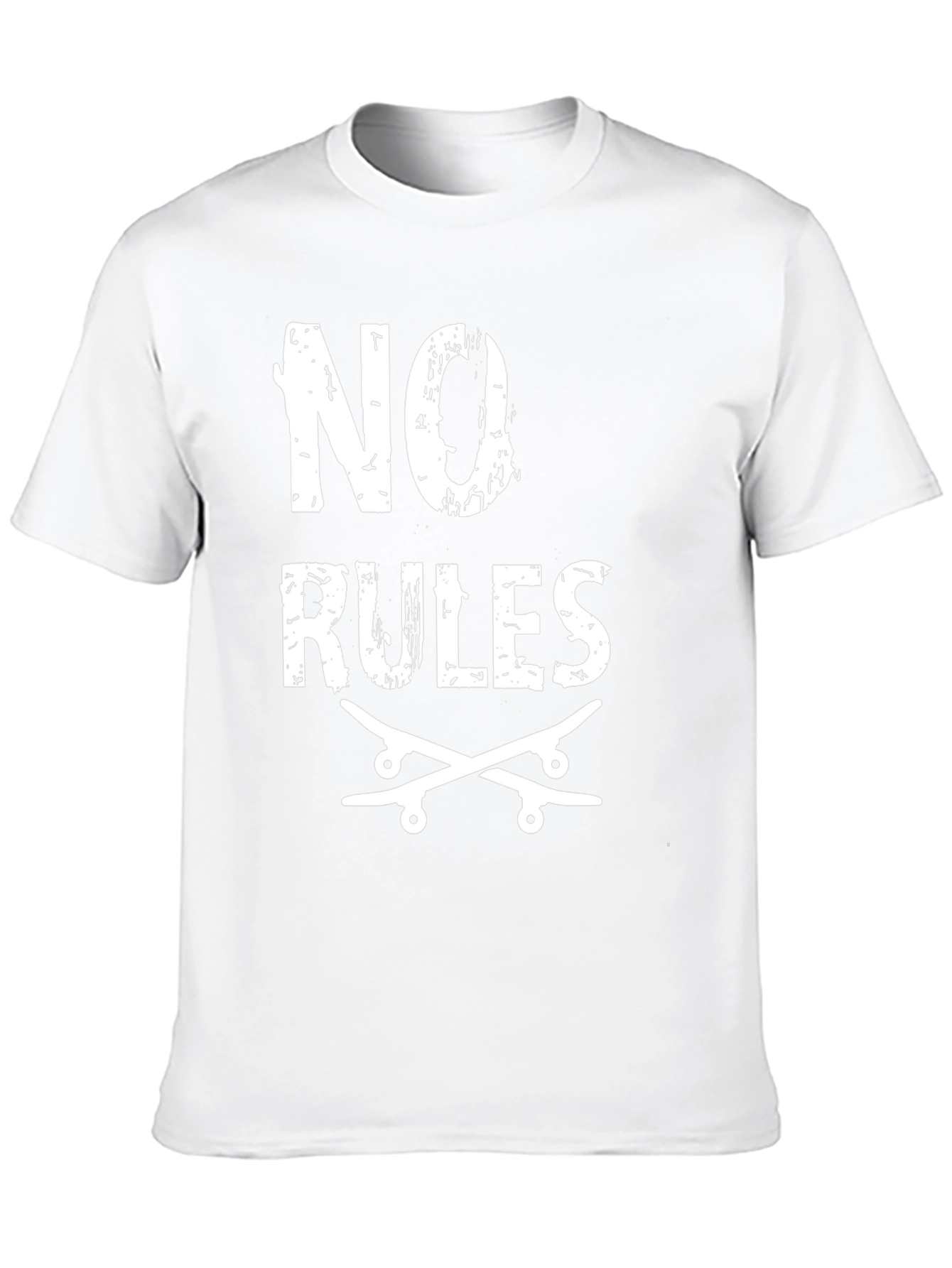 No Rules Skateboard Graphic Tee - Black Cotton