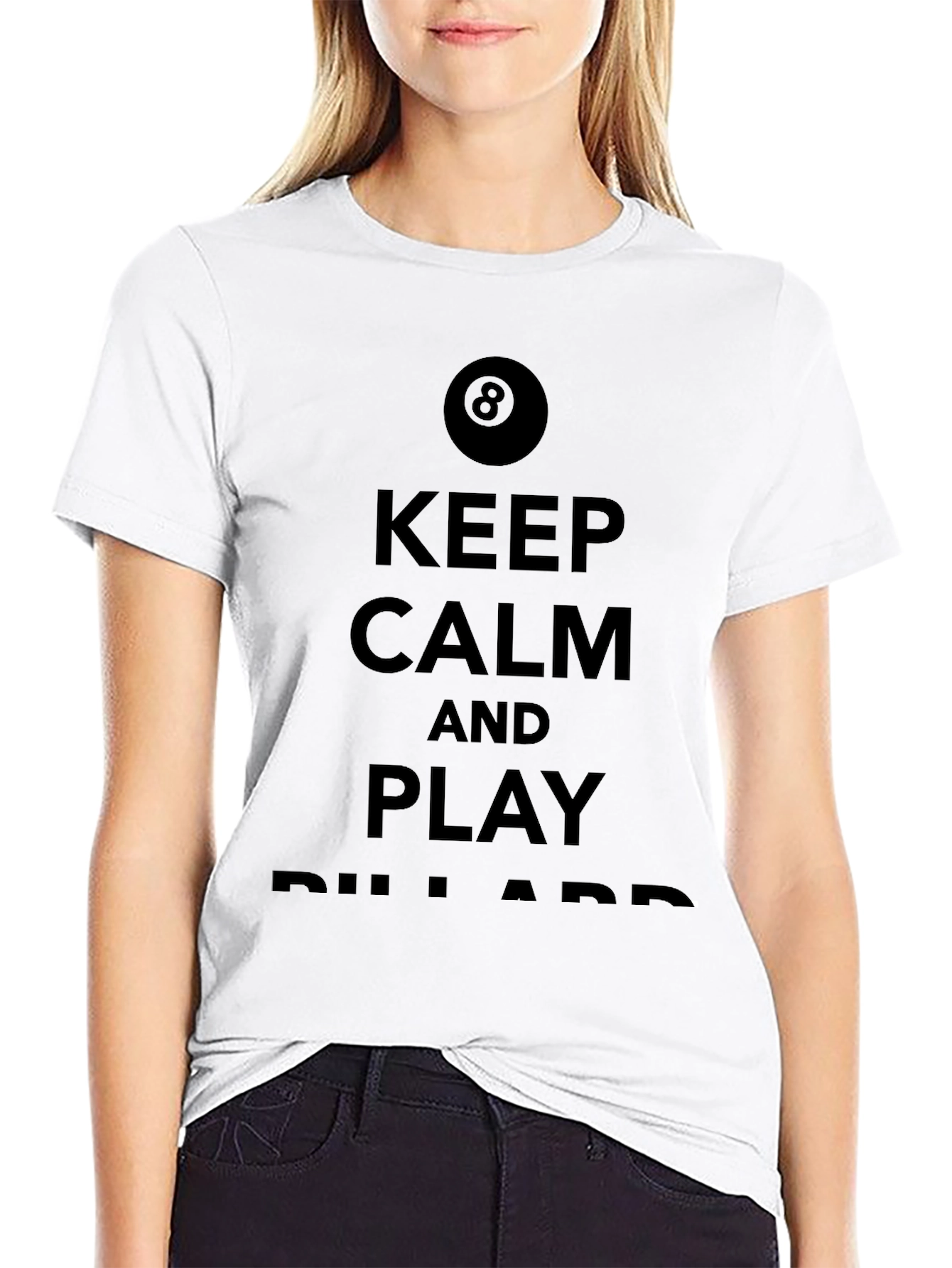 Keep Calm and Play Billiards Black T-Shirt