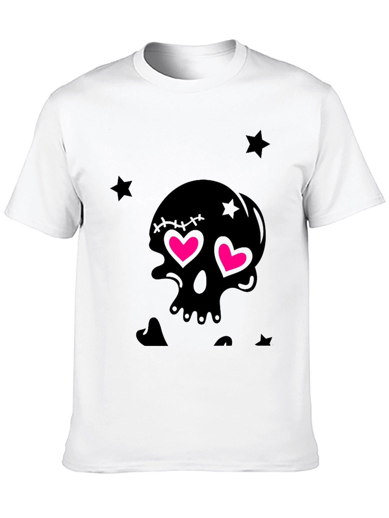 Skull with Heart Eyes Graphic T-Shirt