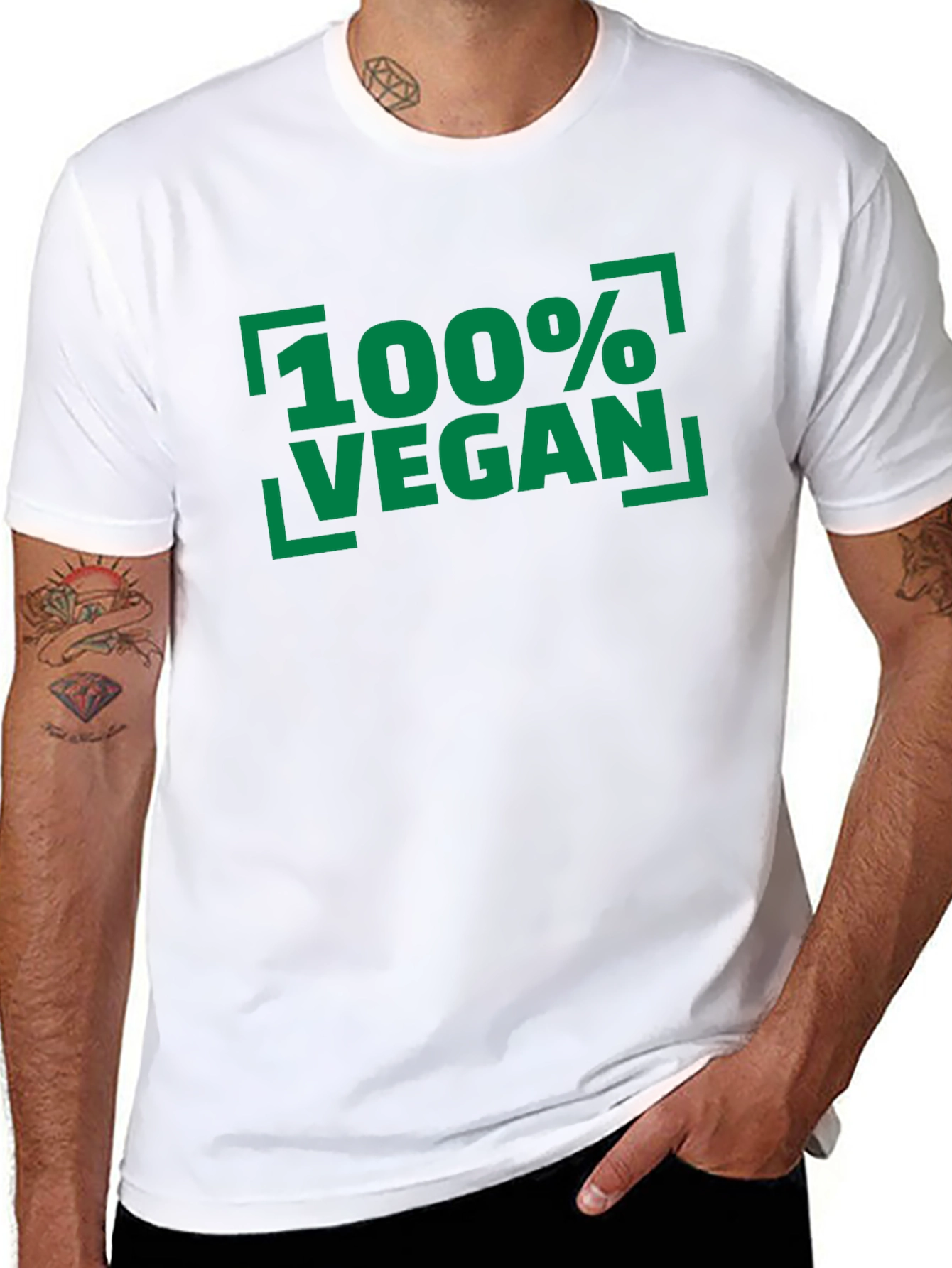 100% Vegan Graphic Tee - Unisex Black T-Shirt