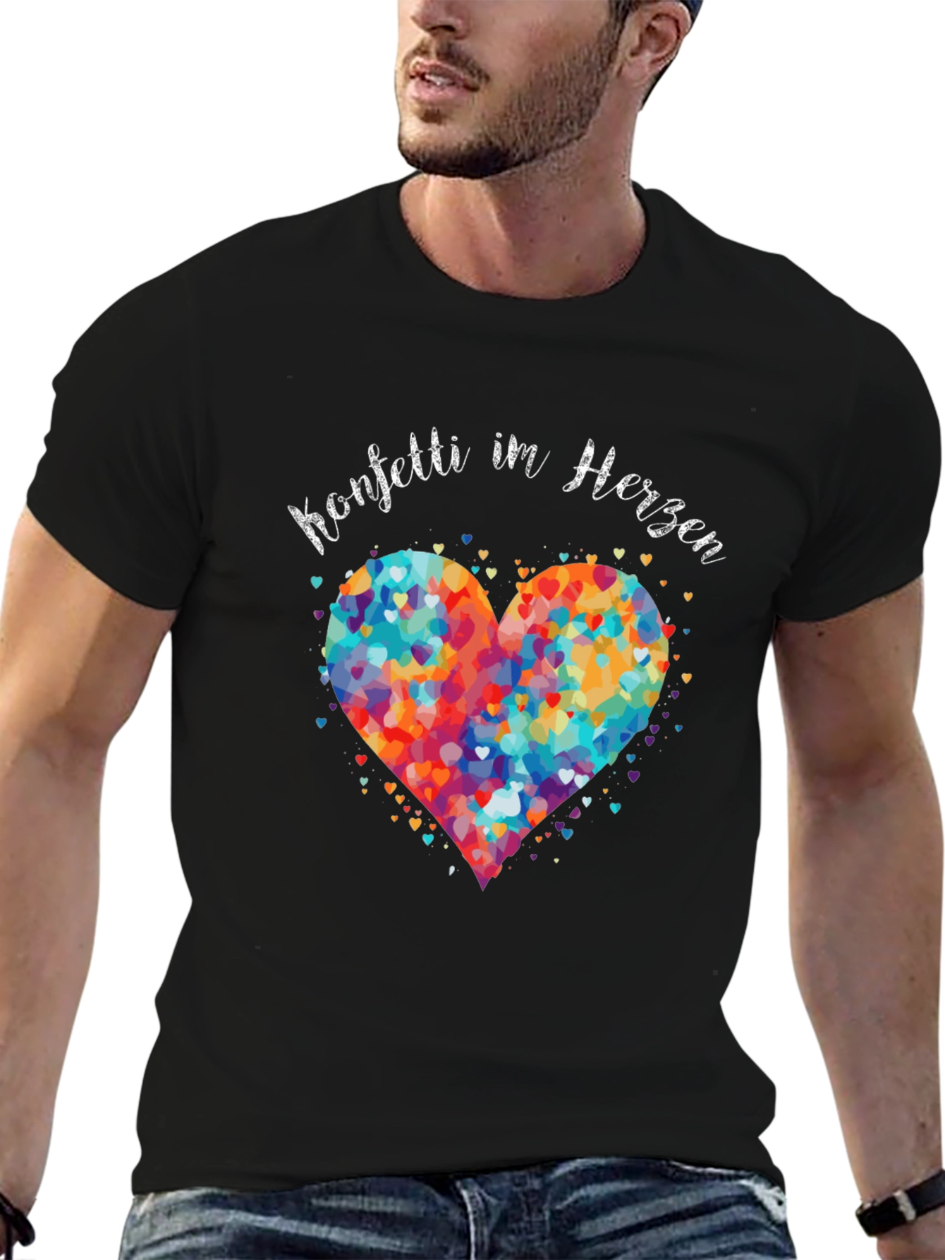 Confetti Heart Graphic T-Shirt - Unisex