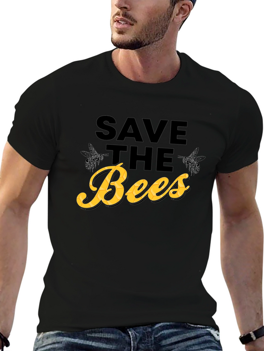 Save the Bees T-Shirt - Black Cotton Graphic Tee