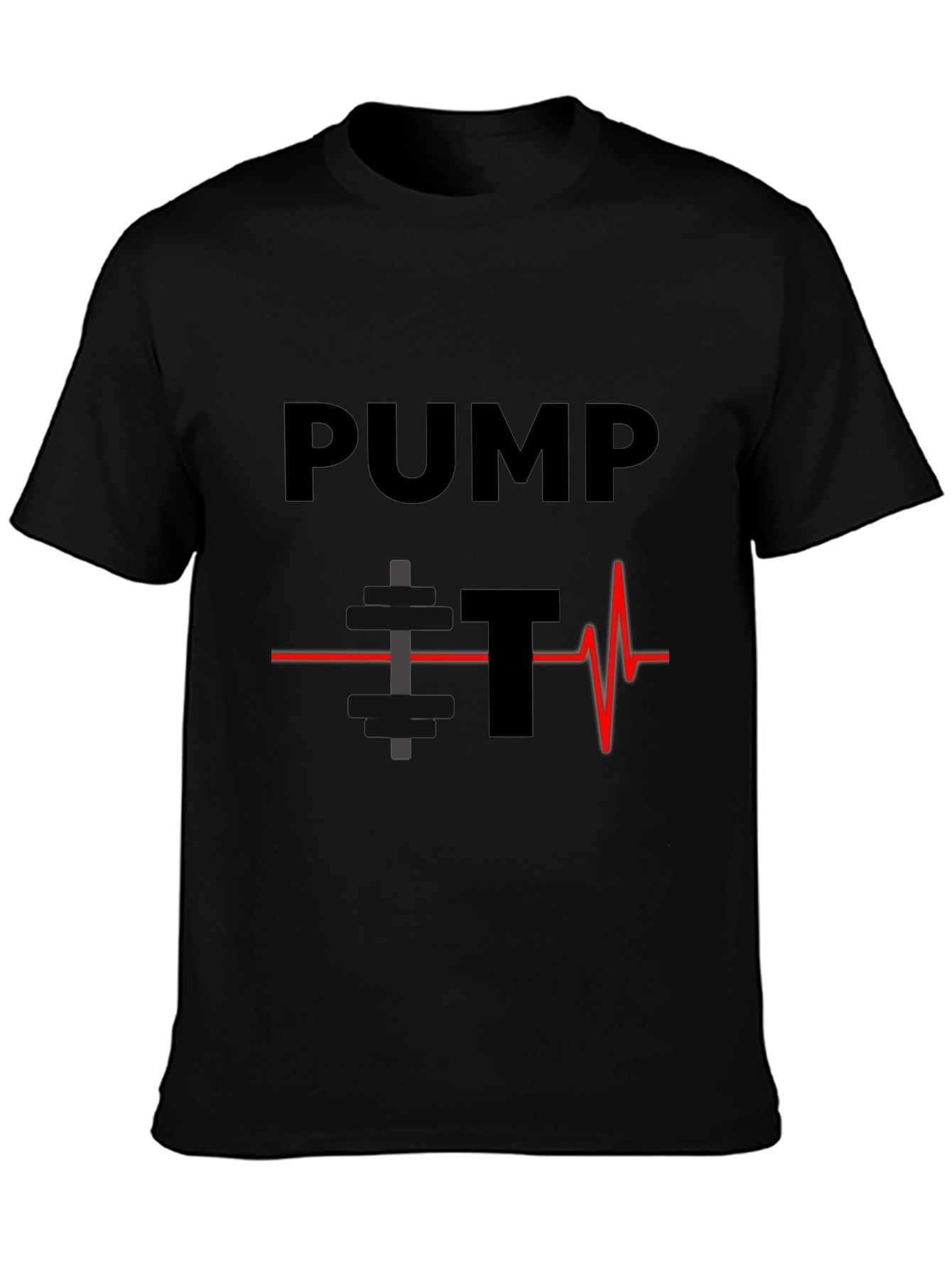 Pump It Heartbeat Graphic Tee - Black