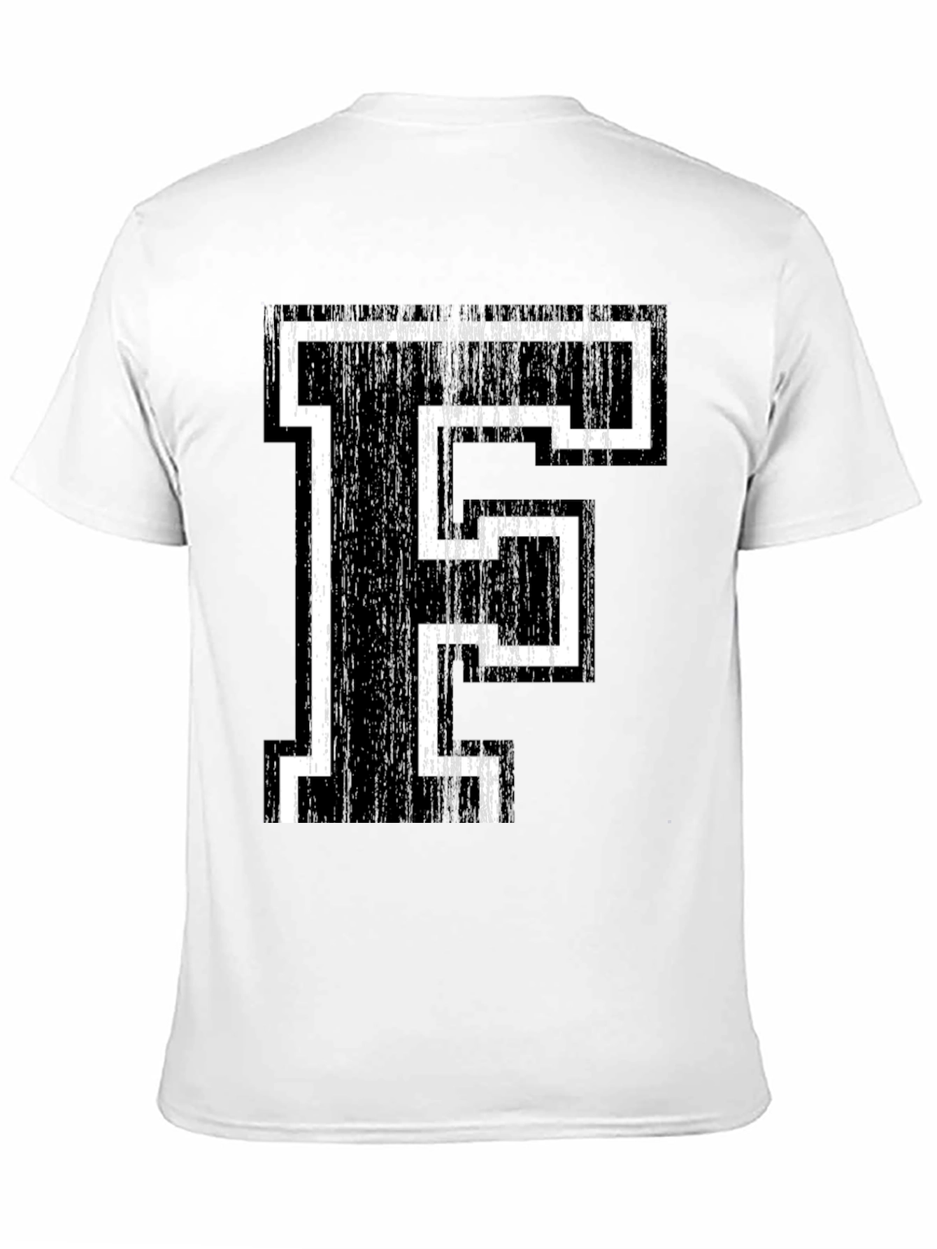 Letter F Graphic T-Shirt - Black Cotton Tee