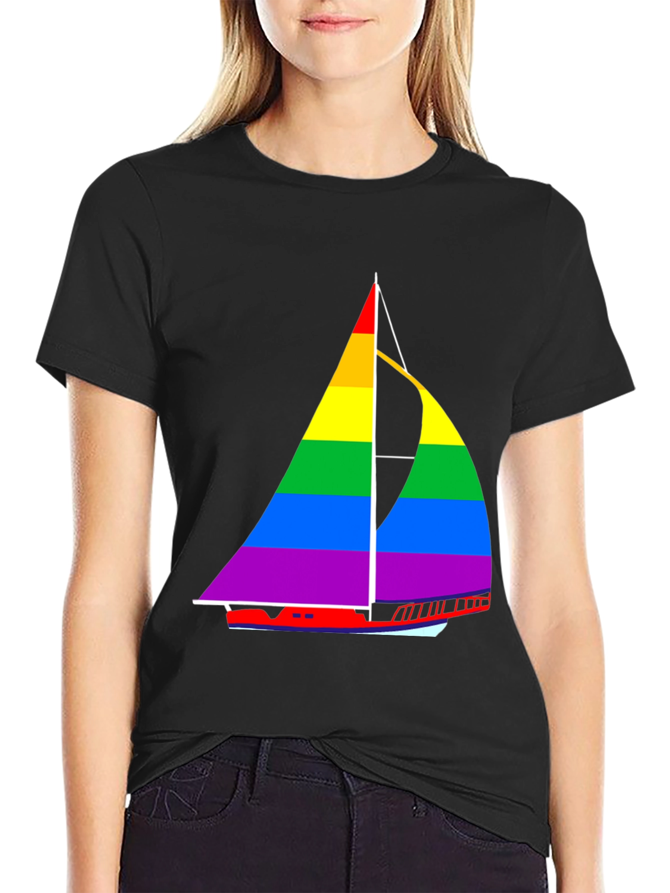 Rainbow Sailboat T-Shirt - Pride Nautical Tee