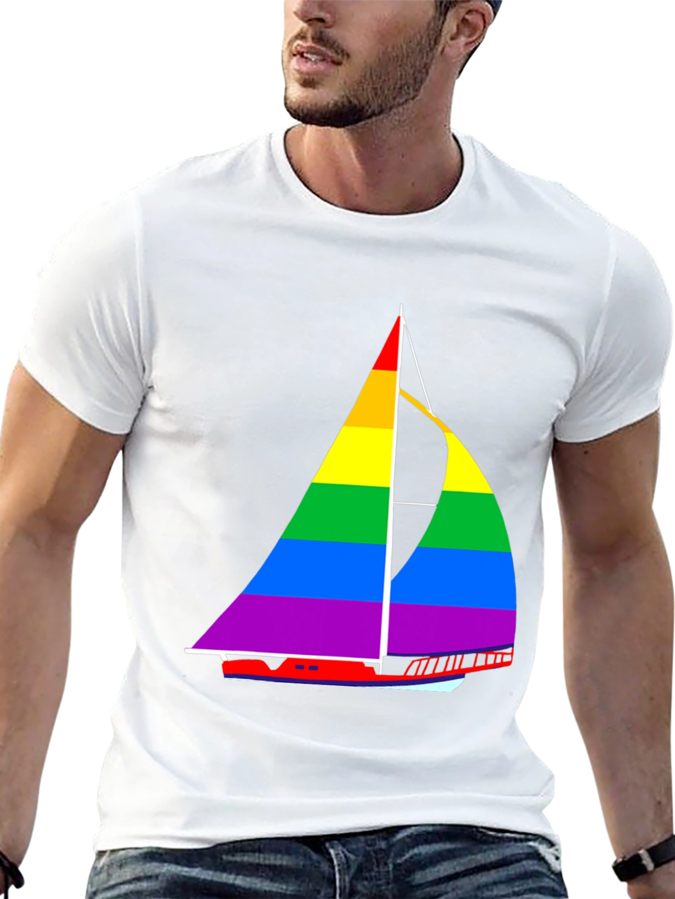 Rainbow Sailboat T-Shirt - Pride Nautical Tee