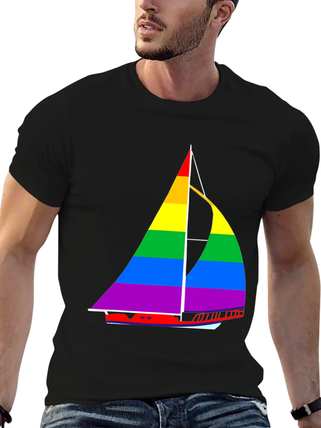 Rainbow Sailboat T-Shirt - Pride Nautical Tee