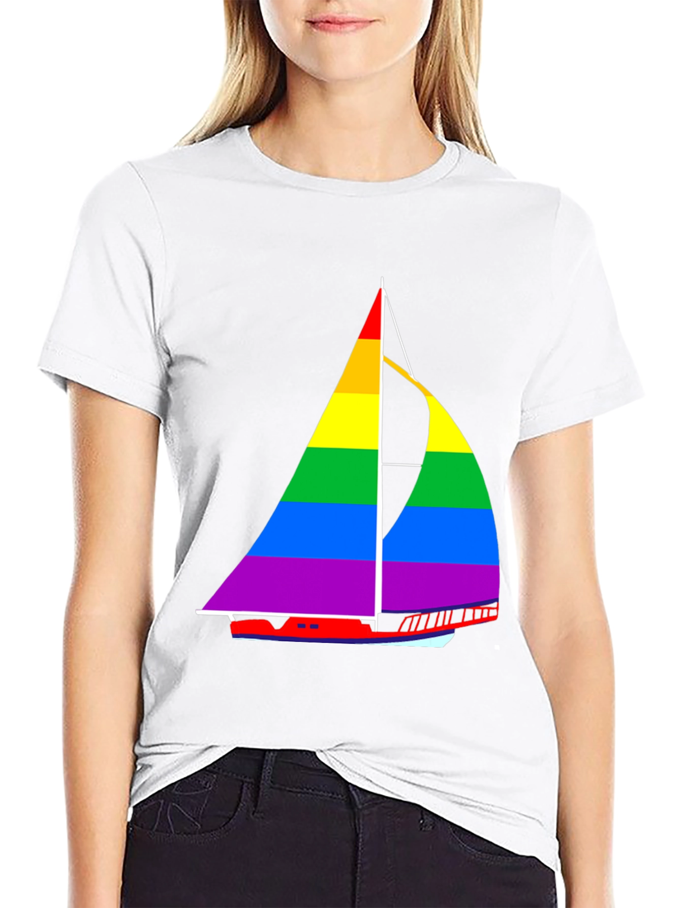 Rainbow Sailboat T-Shirt - Pride Nautical Tee