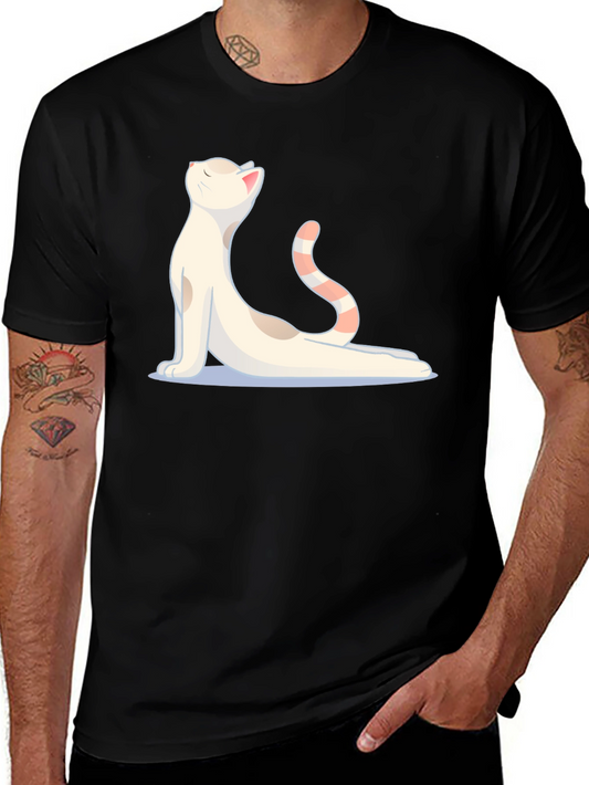 Yoga Cat Graphic Black T-Shirt