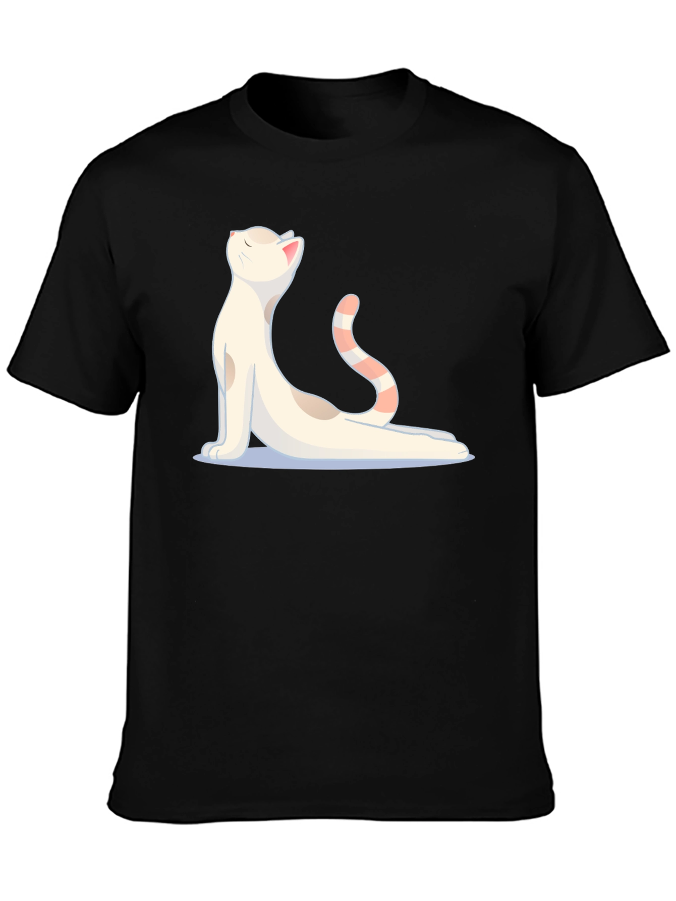 Yoga Cat Graphic Black T-Shirt
