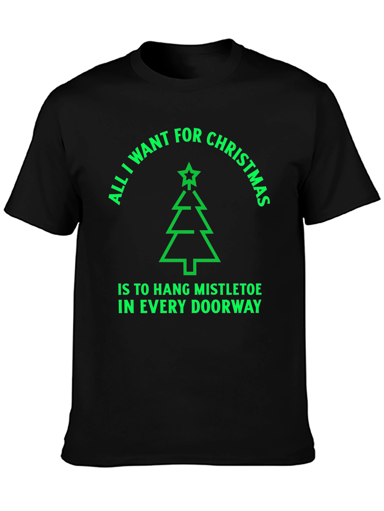 Festive Christmas Tree T-Shirt - Hang Mistletoe