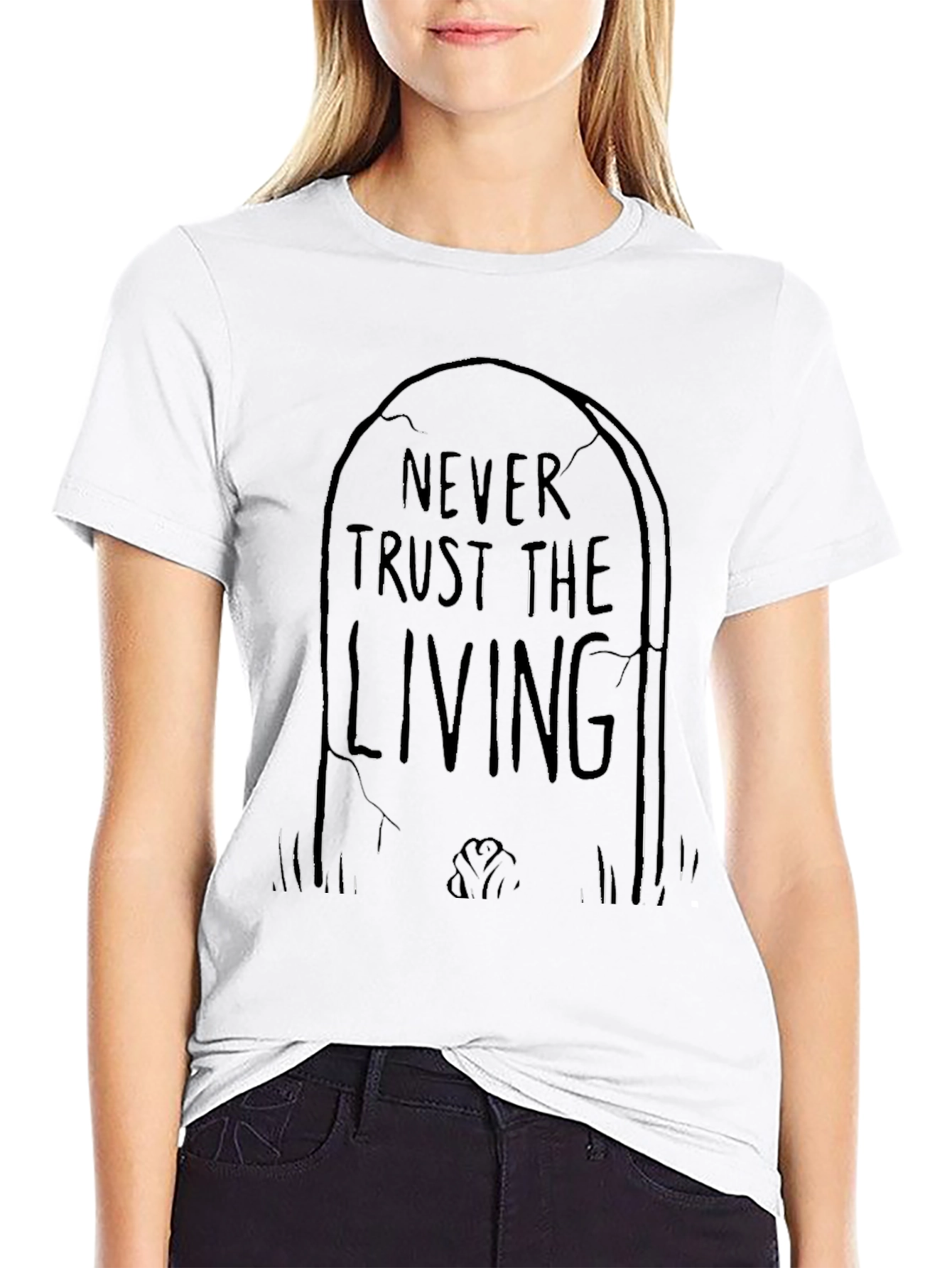 Never Trust the Living Graphic Tee - Black Cotton