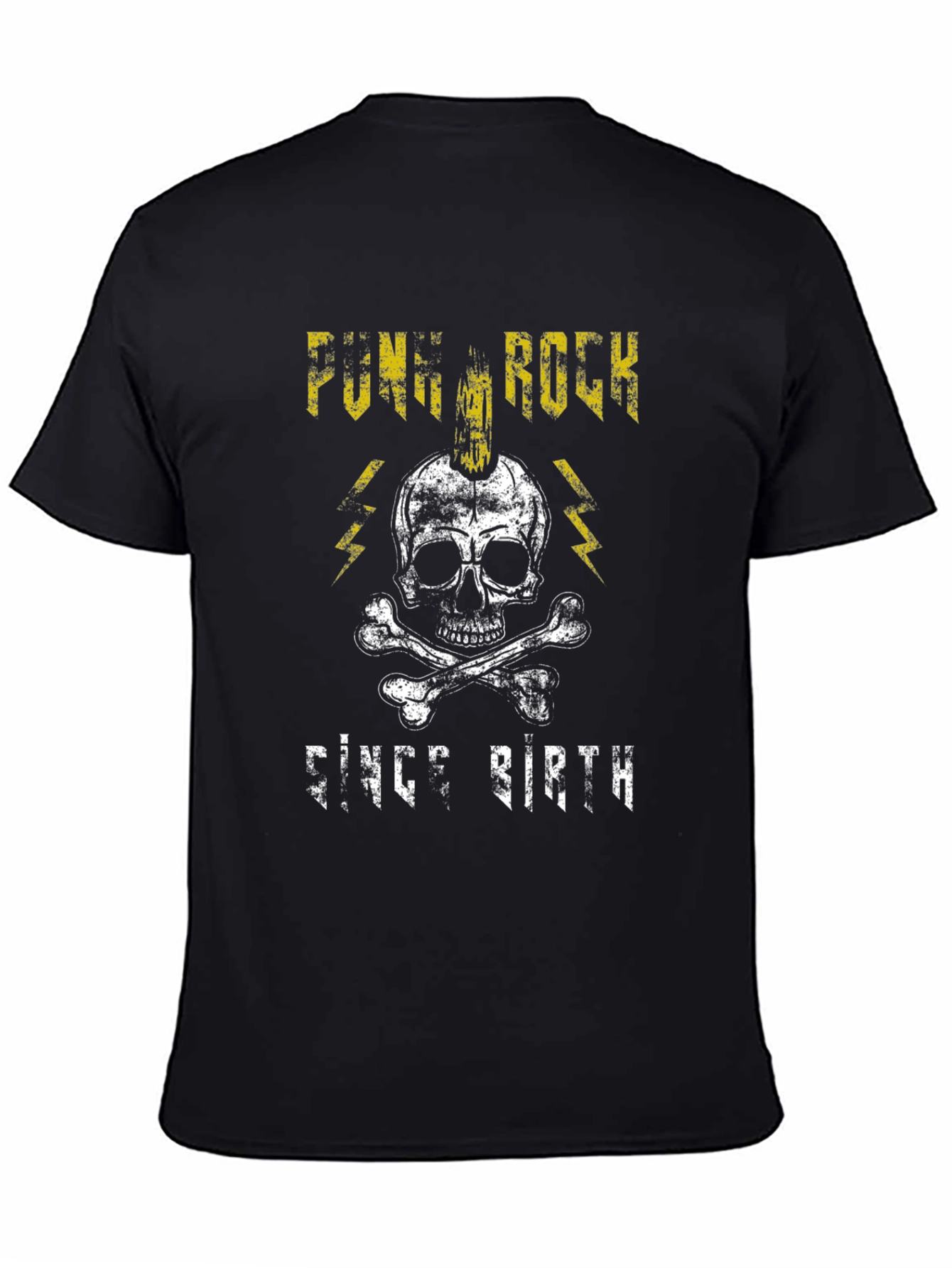 Punk Rock Since Birth Black Graphic T-Shirt