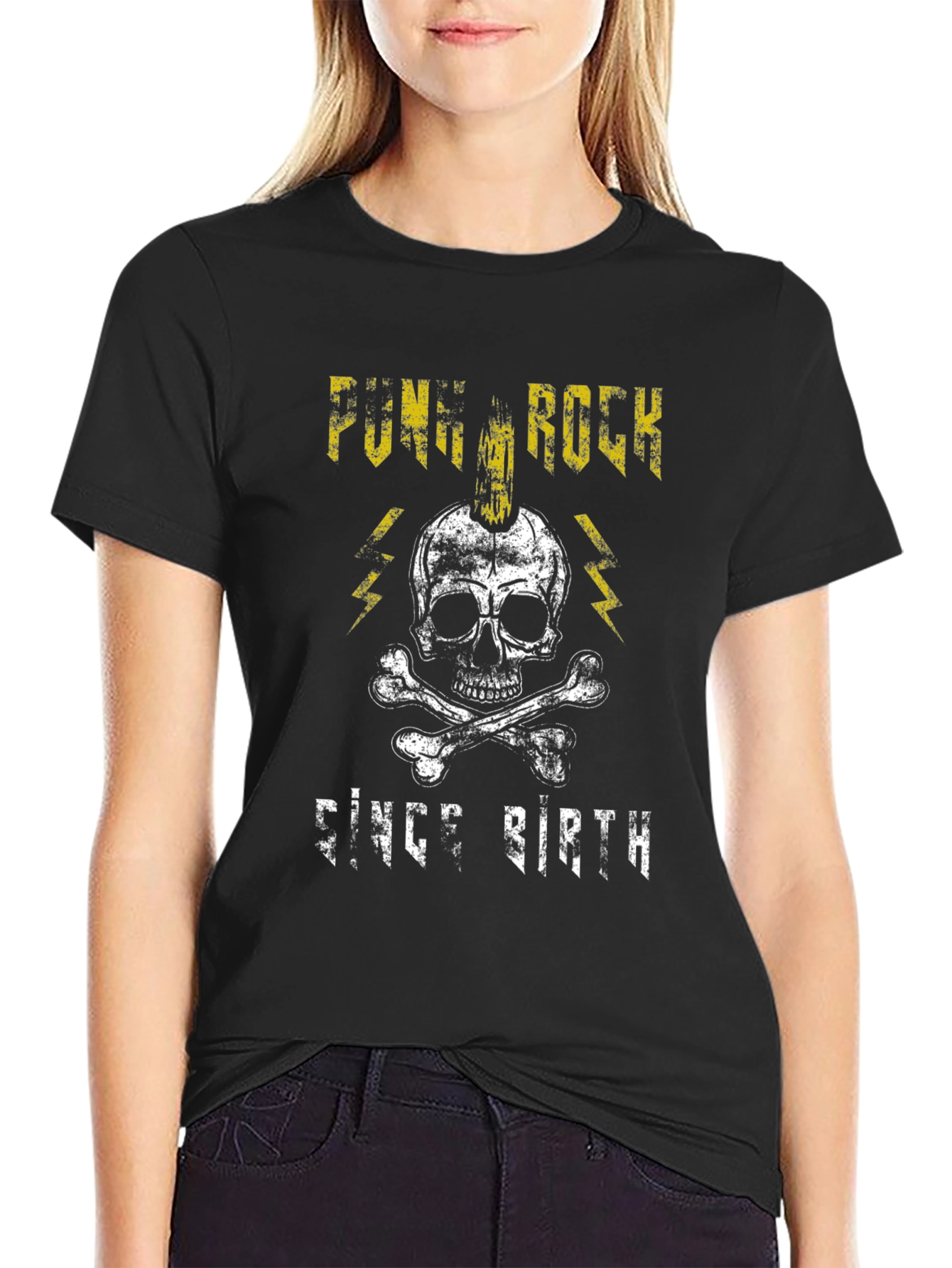 Punk Rock Since Birth Black Graphic T-Shirt