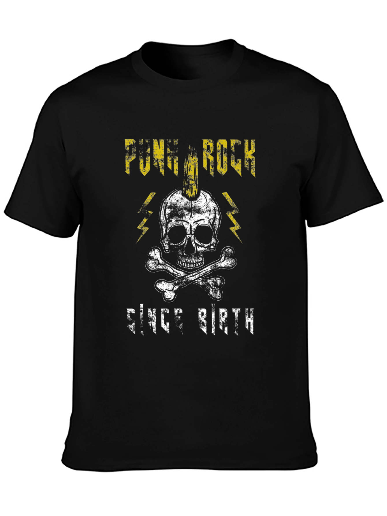 Punk Rock Since Birth Black Graphic T-Shirt