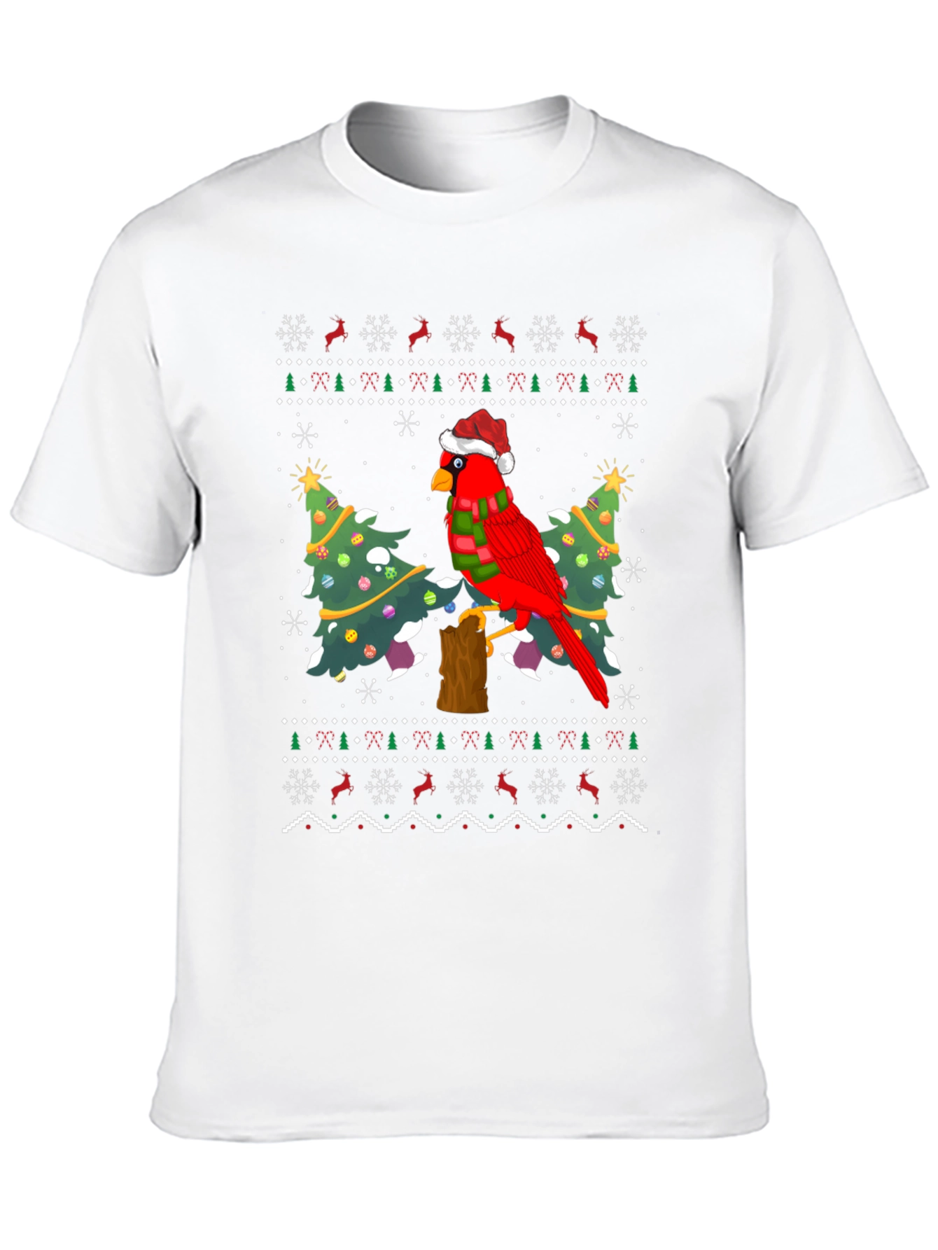 Christmas Cardinal Bird Ugly Sweater T-Shirt