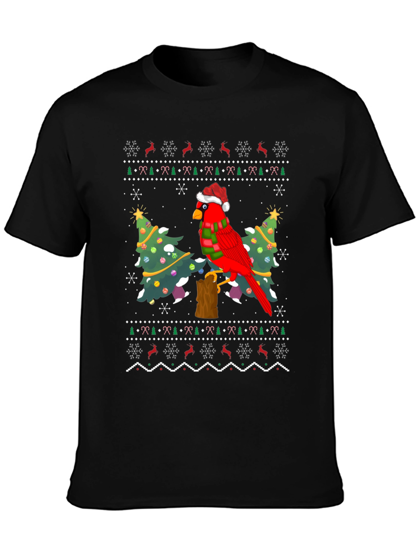 Christmas Cardinal Bird Ugly Sweater T-Shirt