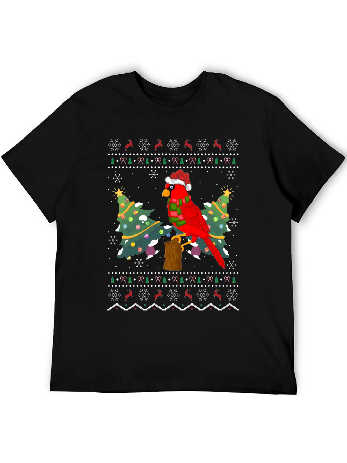 Christmas Cardinal Bird Ugly Sweater T-Shirt