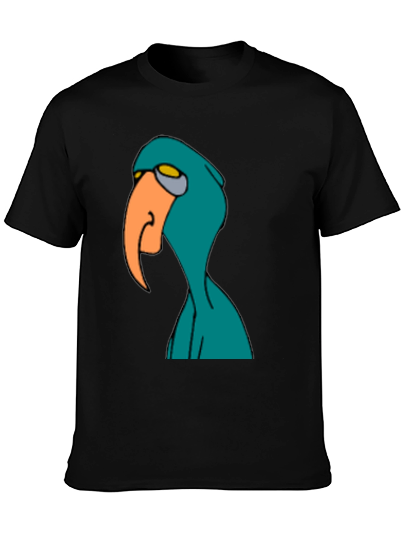 Cartoon Bird Graphic Tee - Mens Black T-Shirt
