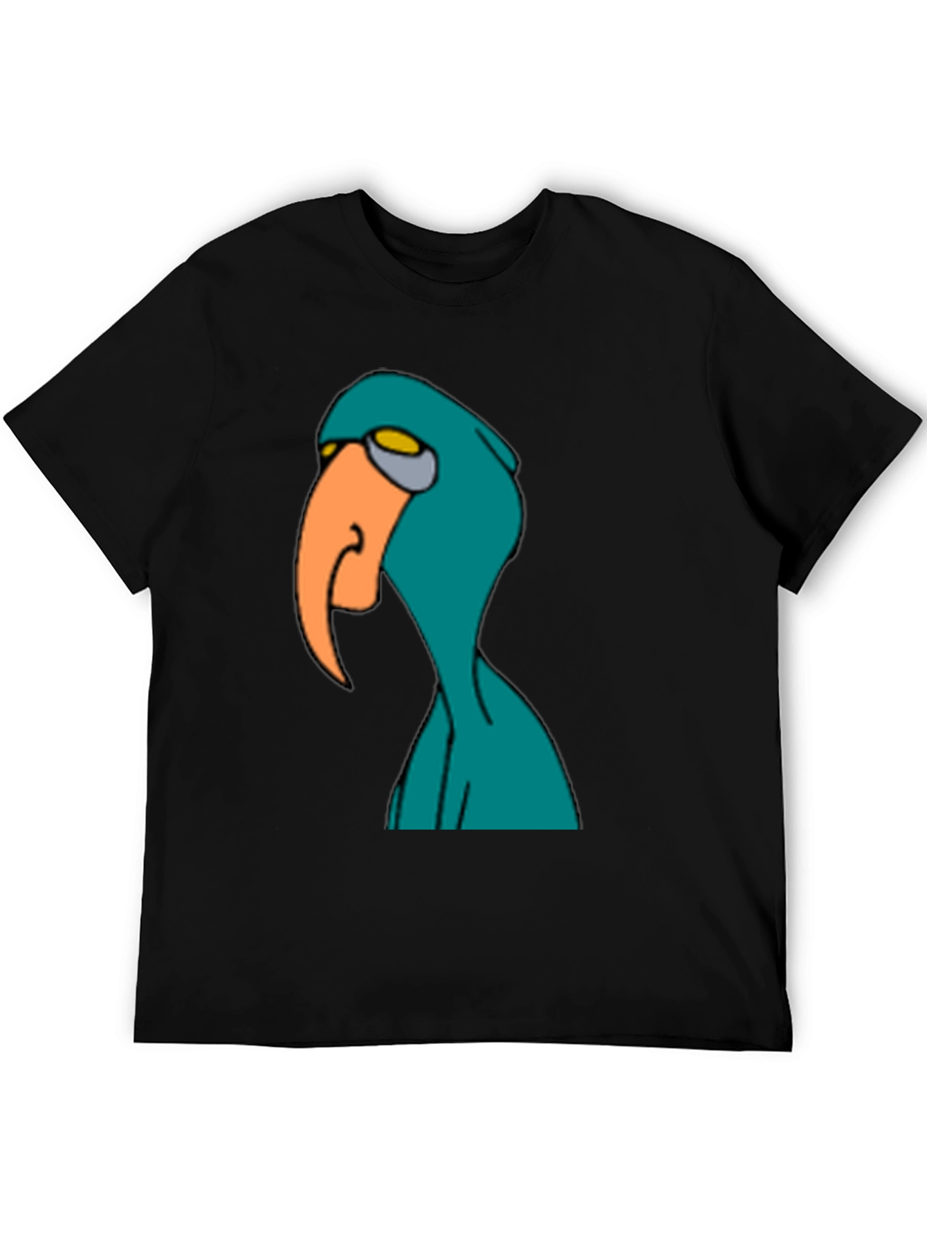 Cartoon Bird Graphic Tee - Mens Black T-Shirt